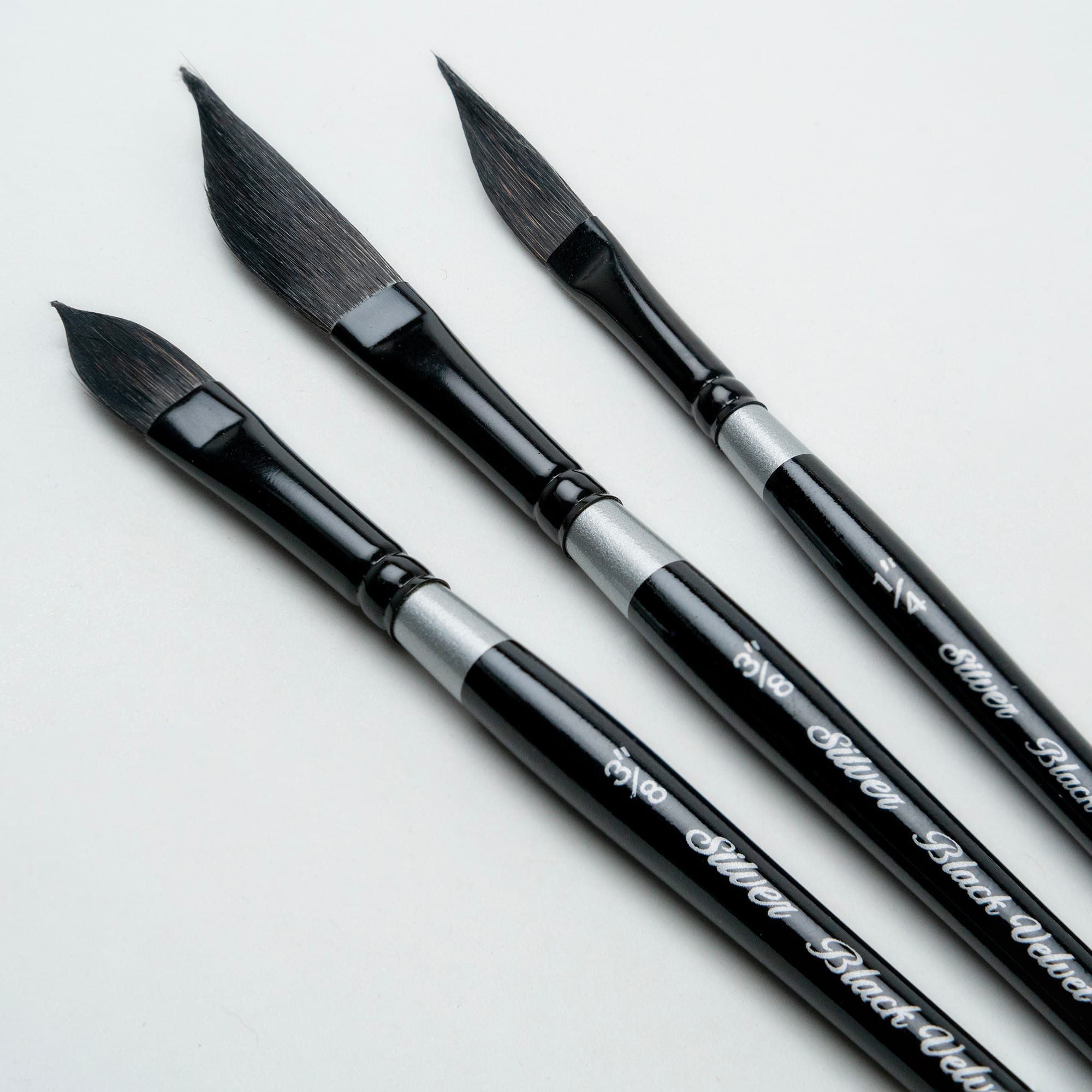 Silver Brush Limited Black Velvet Dagger/Oval Brushes, Pack of 3