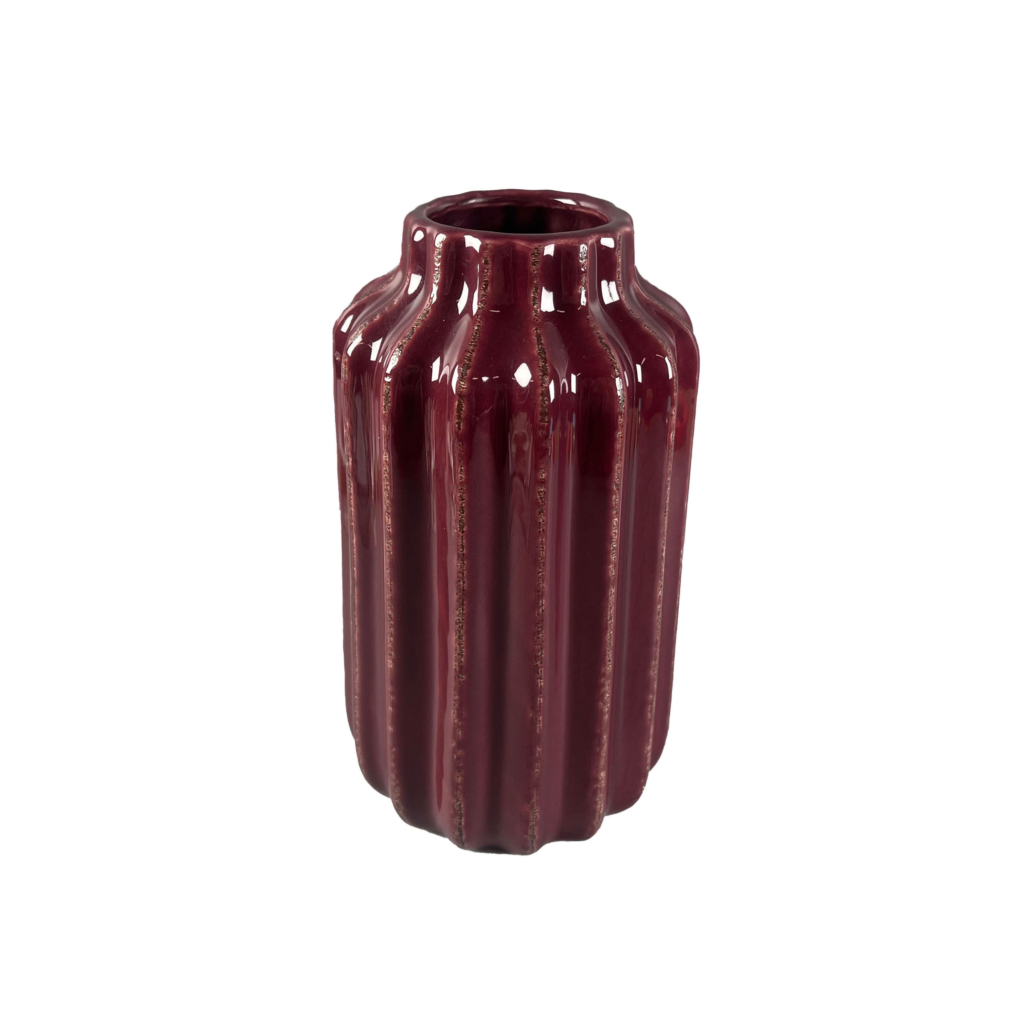 9&#x22; Berry Ribbed Ceramic Vase by Ashland&#xAE;