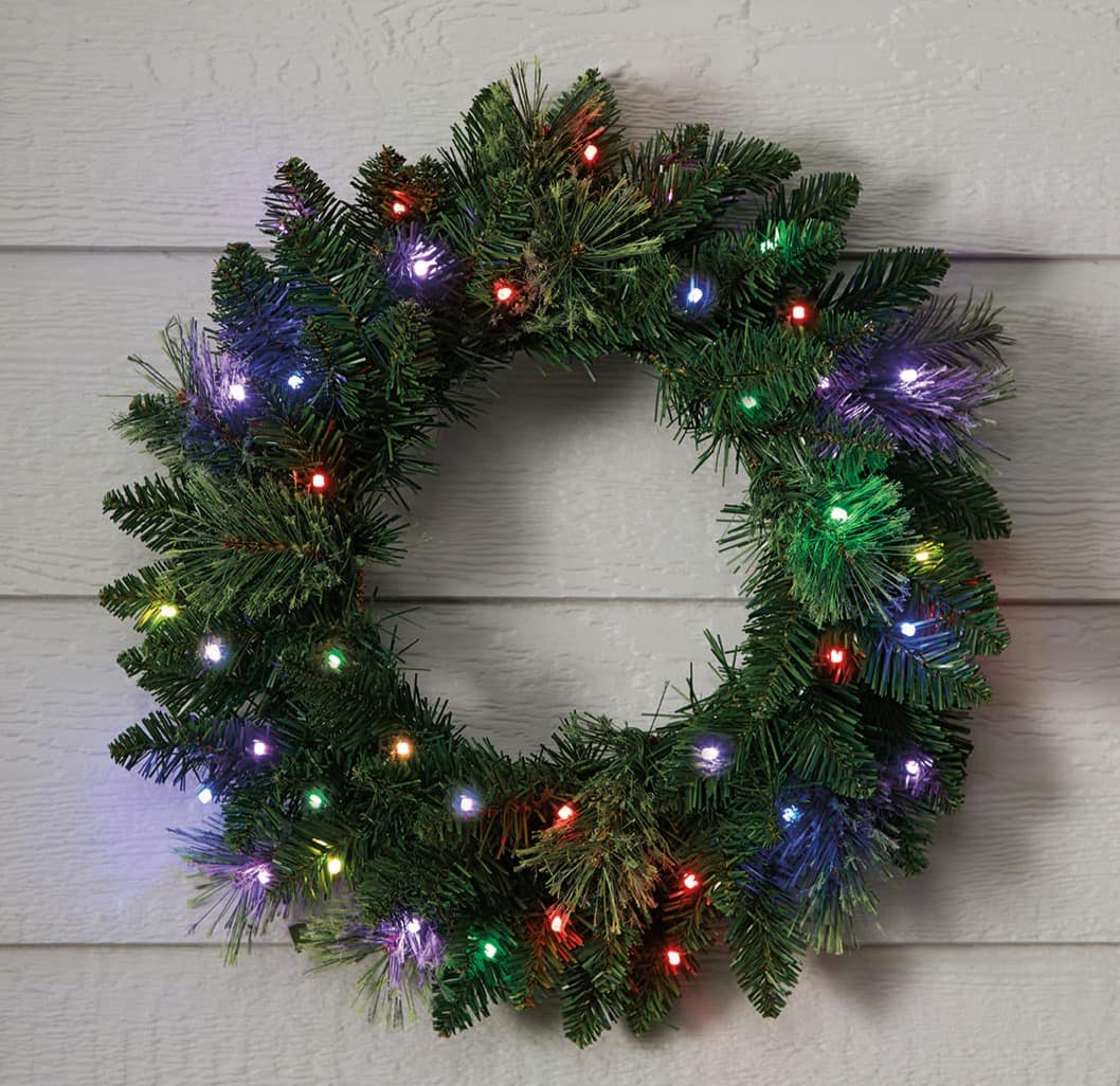 5pc. Pre-Lit Artificial Christmas Tree, Wreath, &#x26; Garland Entryway Set, Colour Changing LED Lights by Ashland&#xAE;