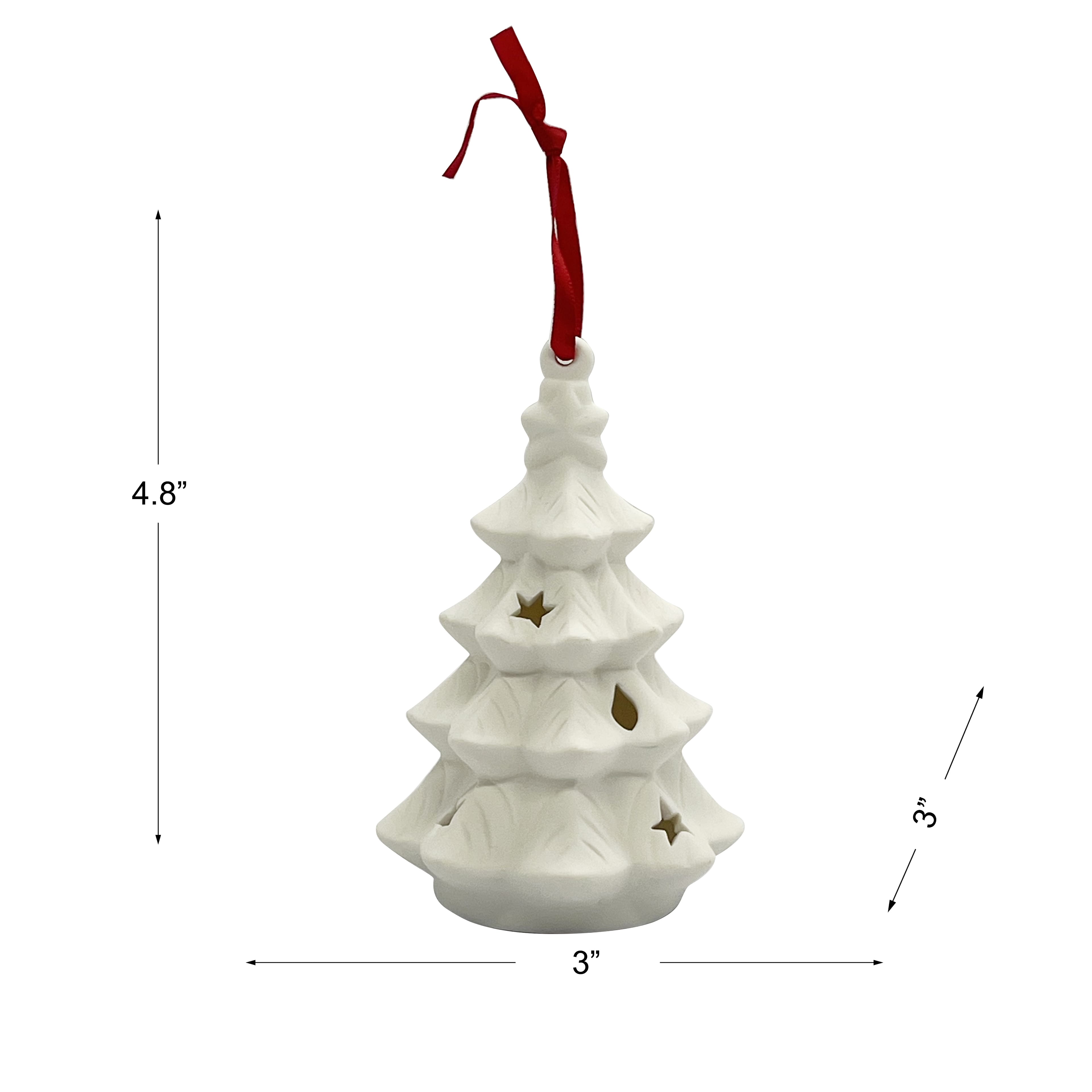 4.75&#x22; DIY LED Ceramic Tree Ornament by Make Market&#xAE;