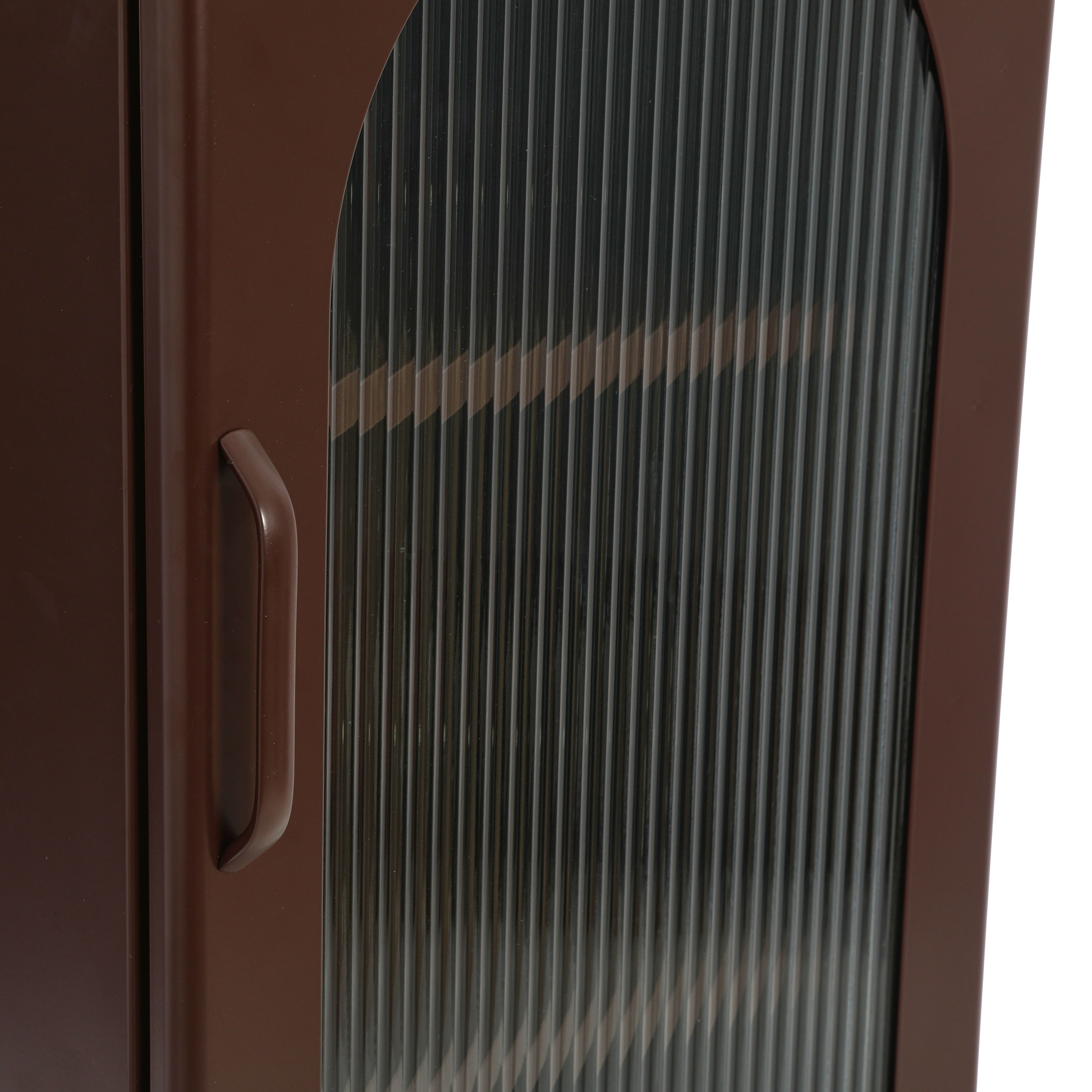 Hello Honey&#xAE; 40&#x22; Solstice Narrow Metal Accent Cabinet with Adjustable Storage Shelves and Arched Glass Door