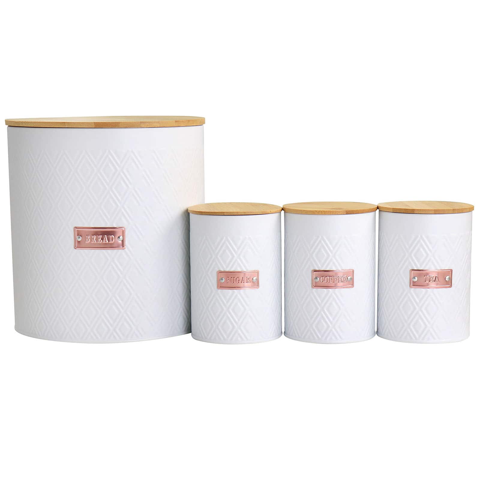 MegaChef White Iron Canister Set
