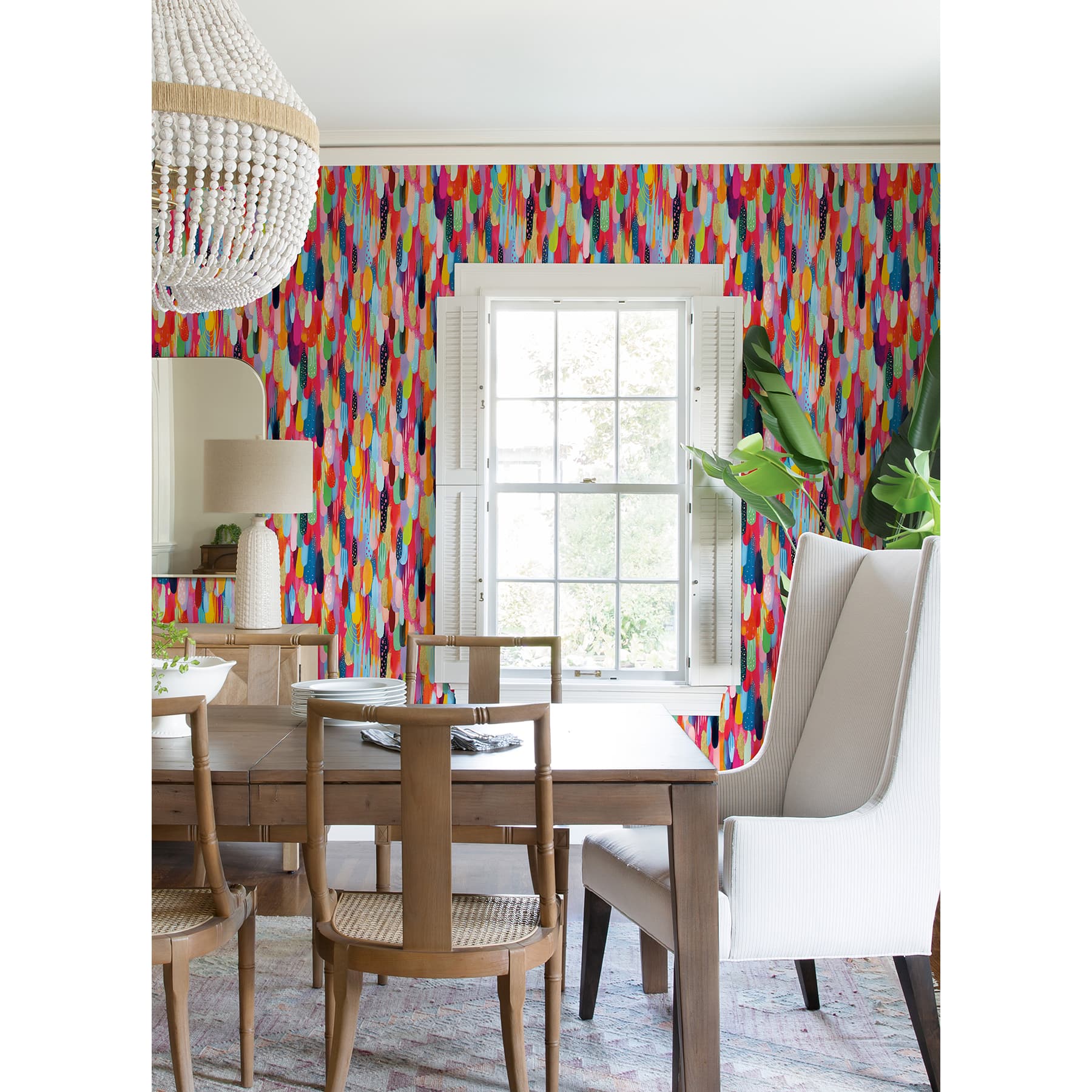RoomMates Red Multi Brushstroke Peel &#x26; Stick Wallpaper