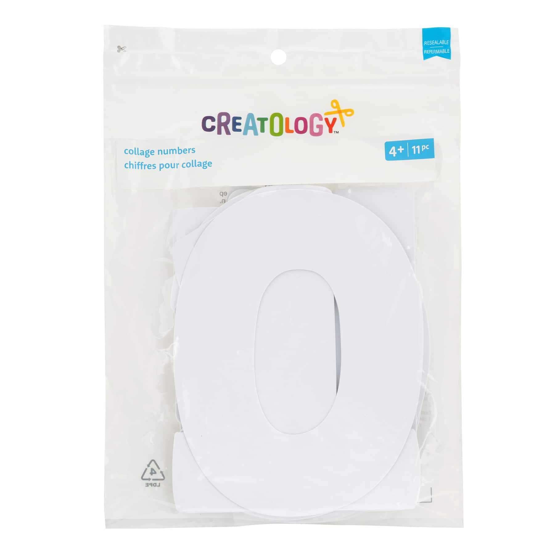 12 Packs: 11 ct. (132 total) 7" White Paper Collage Numbers by Creatology™