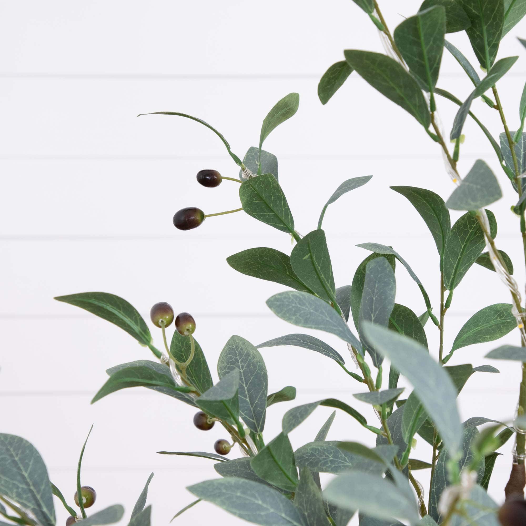 4ft. Pre-Lit Artificial Fruiting Olive Tree with Warm White LED Lights
