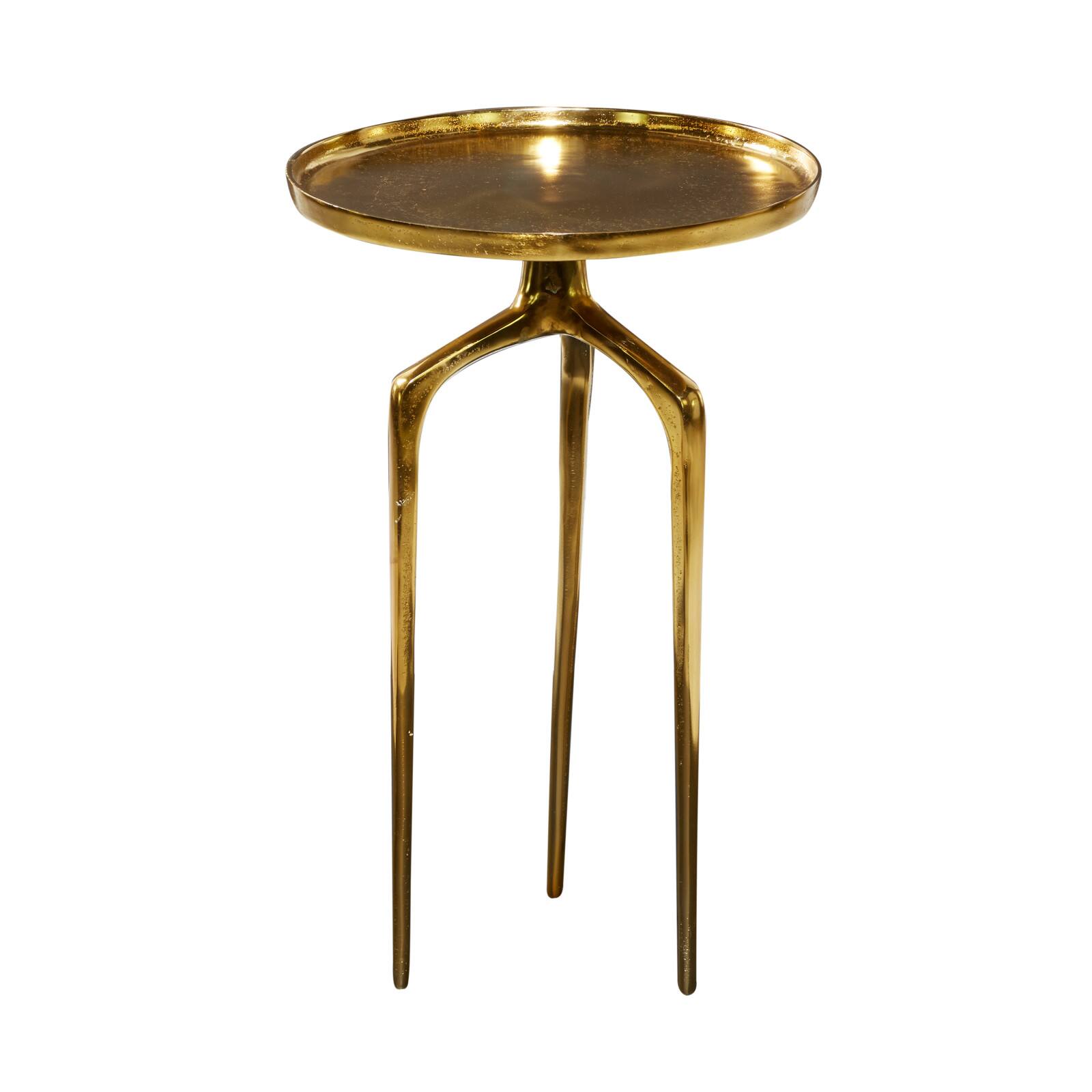 25" Gold Aluminum Contemporary Accent Table