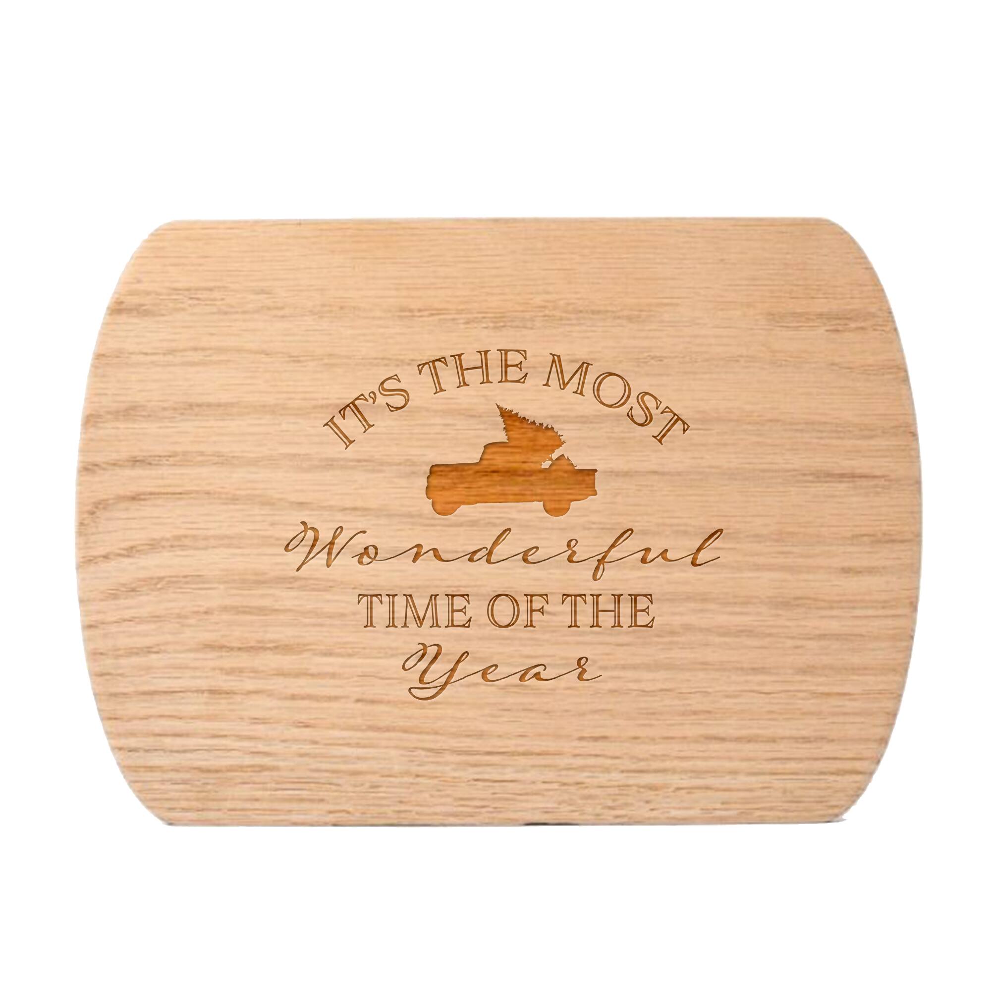 It&#x27;s the Most Wonderful Time of the Year 8&#x22; x 11&#x22; Redwood Oval Cutting Board