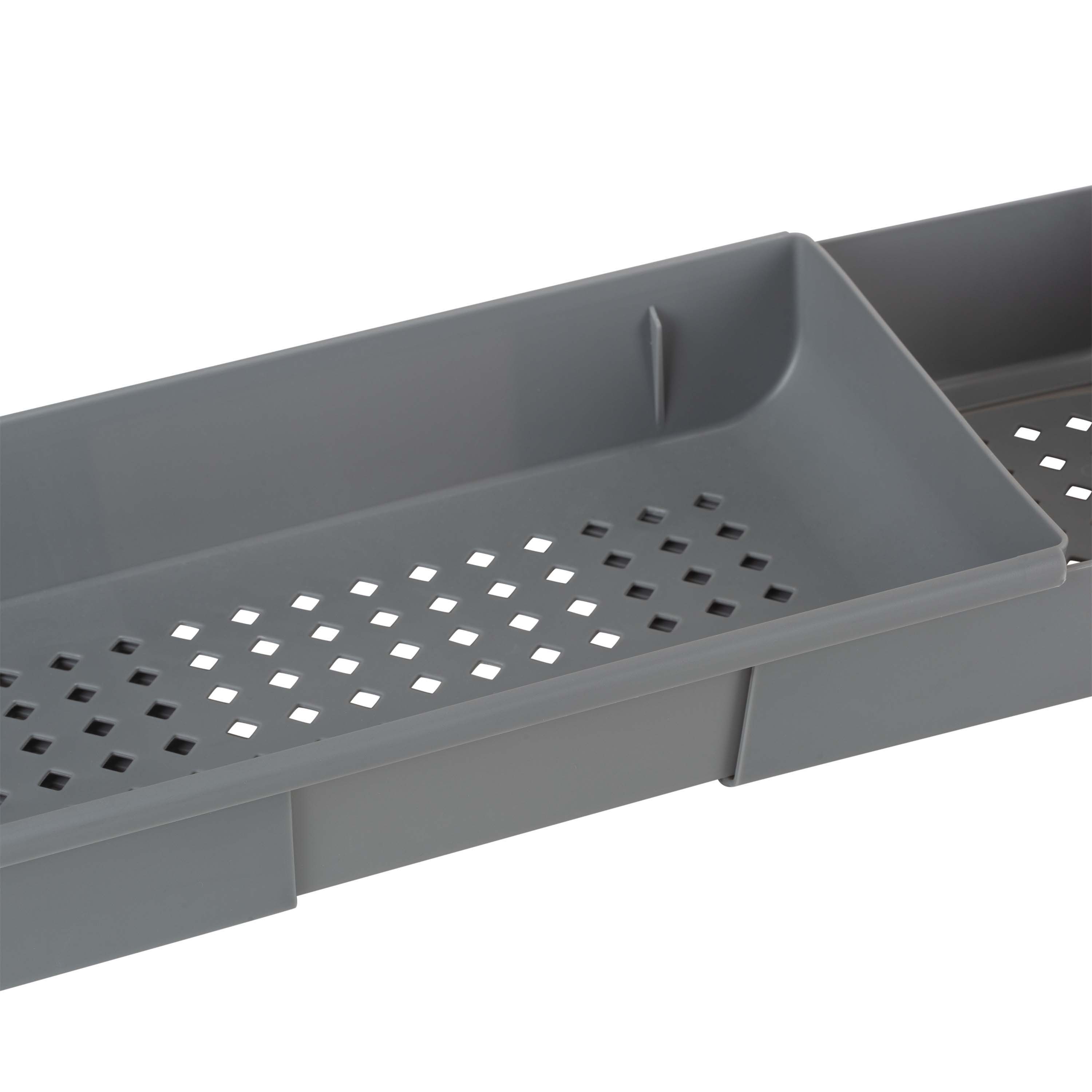 Bath Bliss Gray Expandable Non-Slip Bathtub Caddy