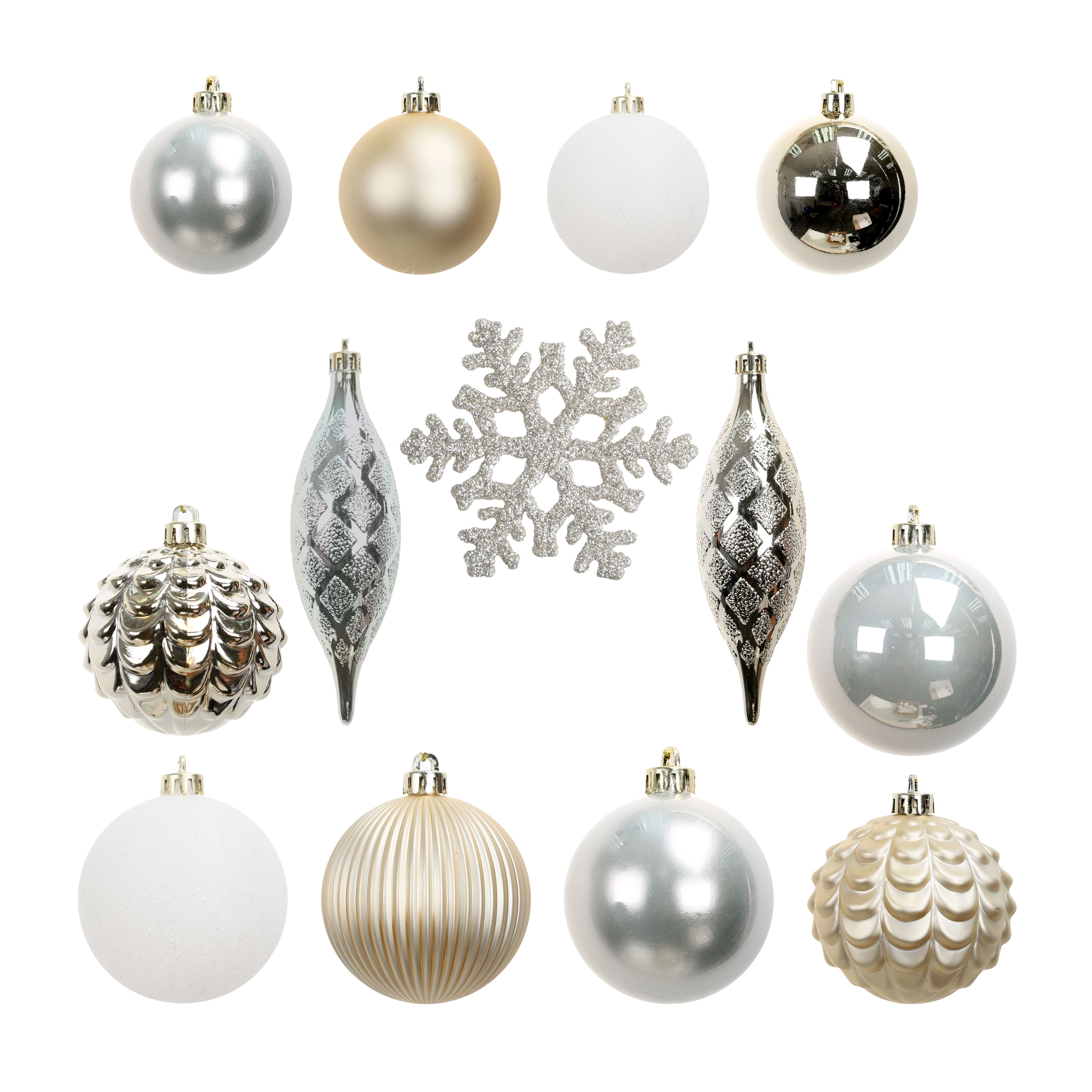 40 Pack Champagne Mixed Shatterproof Ornaments by Ashland&#xAE;