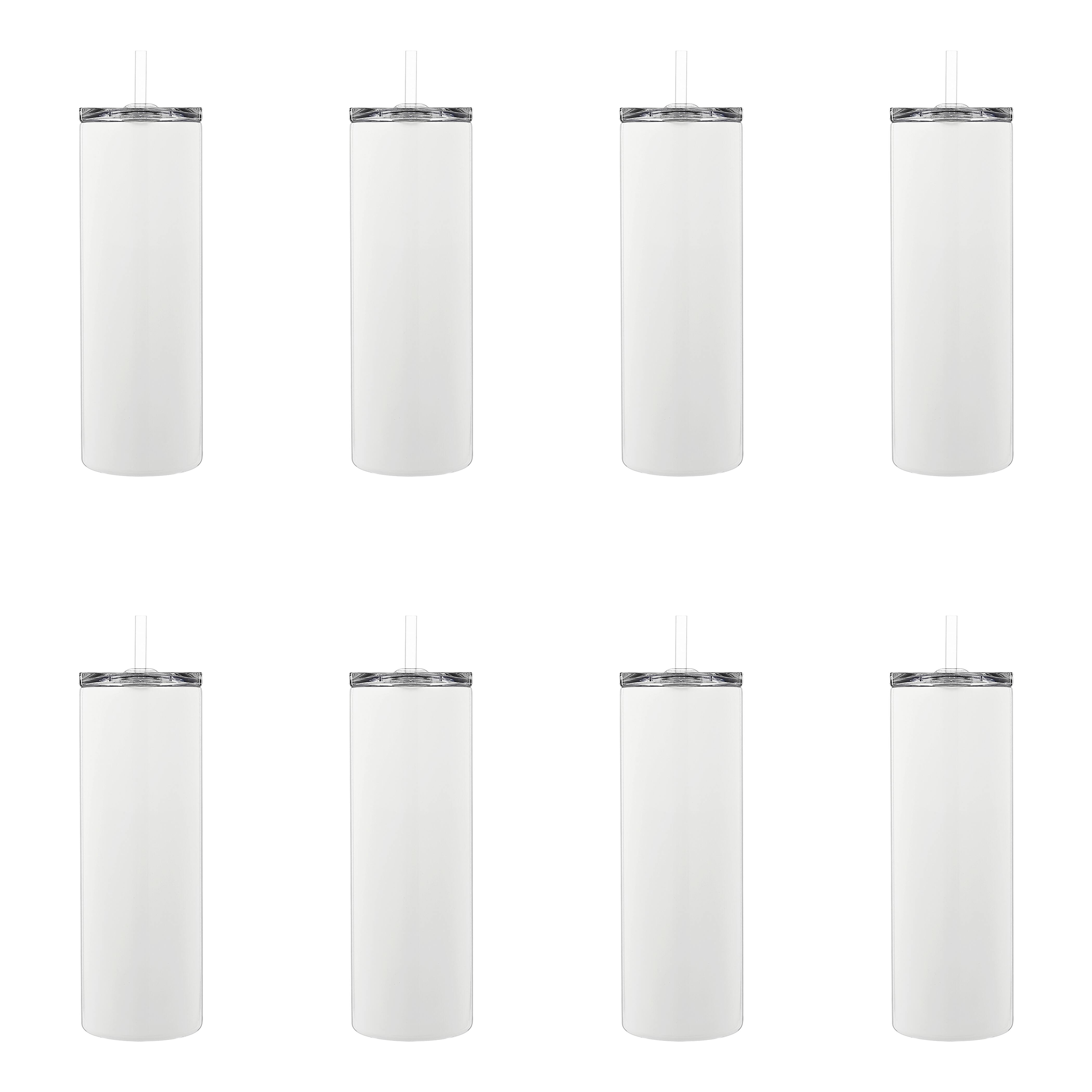 8 Pack: 18.5oz. Skinny Sublimation Tumbler with Straw by Make Market&#xAE;