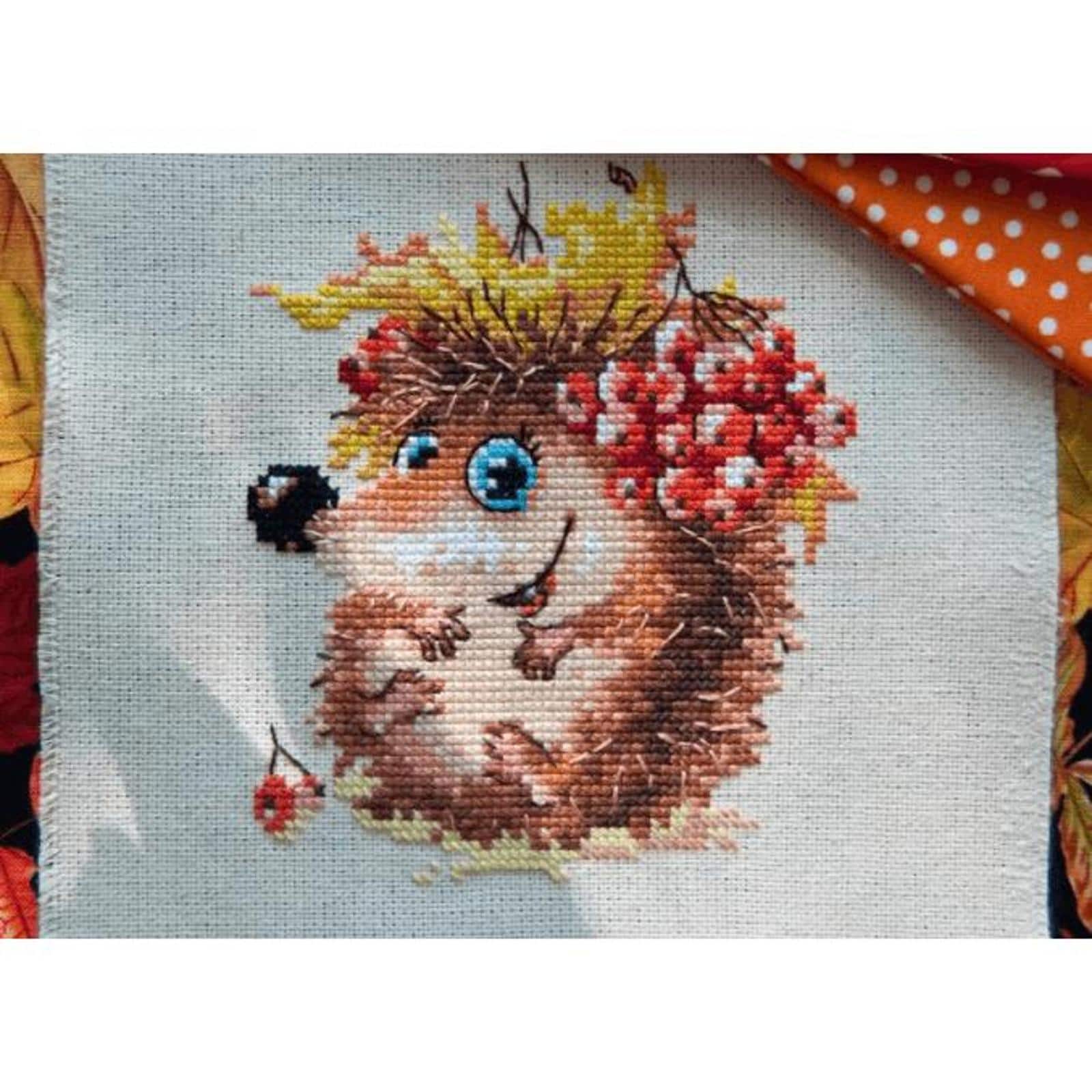 Alisa Autumn Hedgehog Cross Stitch Kit