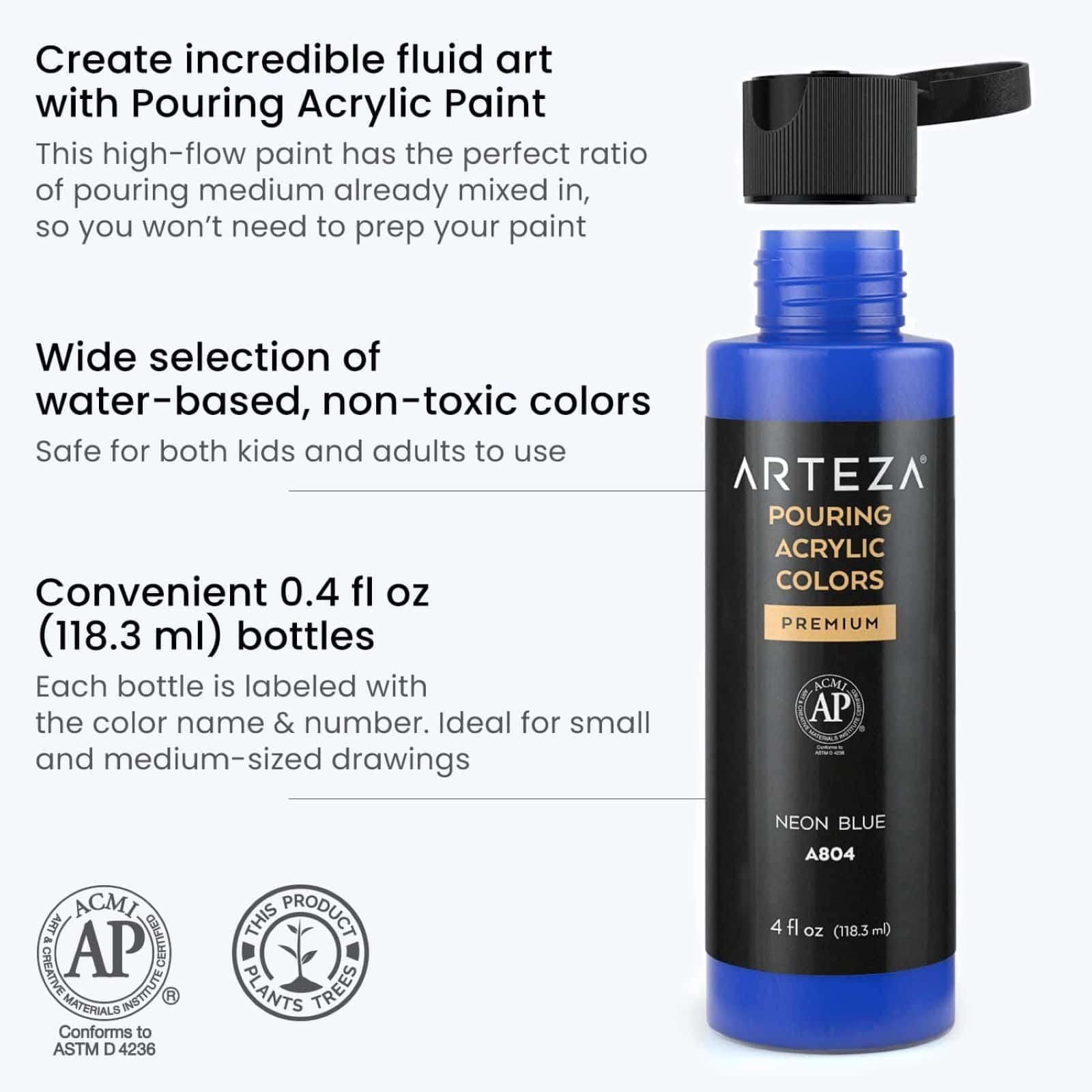 Arteza&#xAE; 8 Color Spectrum Tones Acrylic Pouring Paint Set