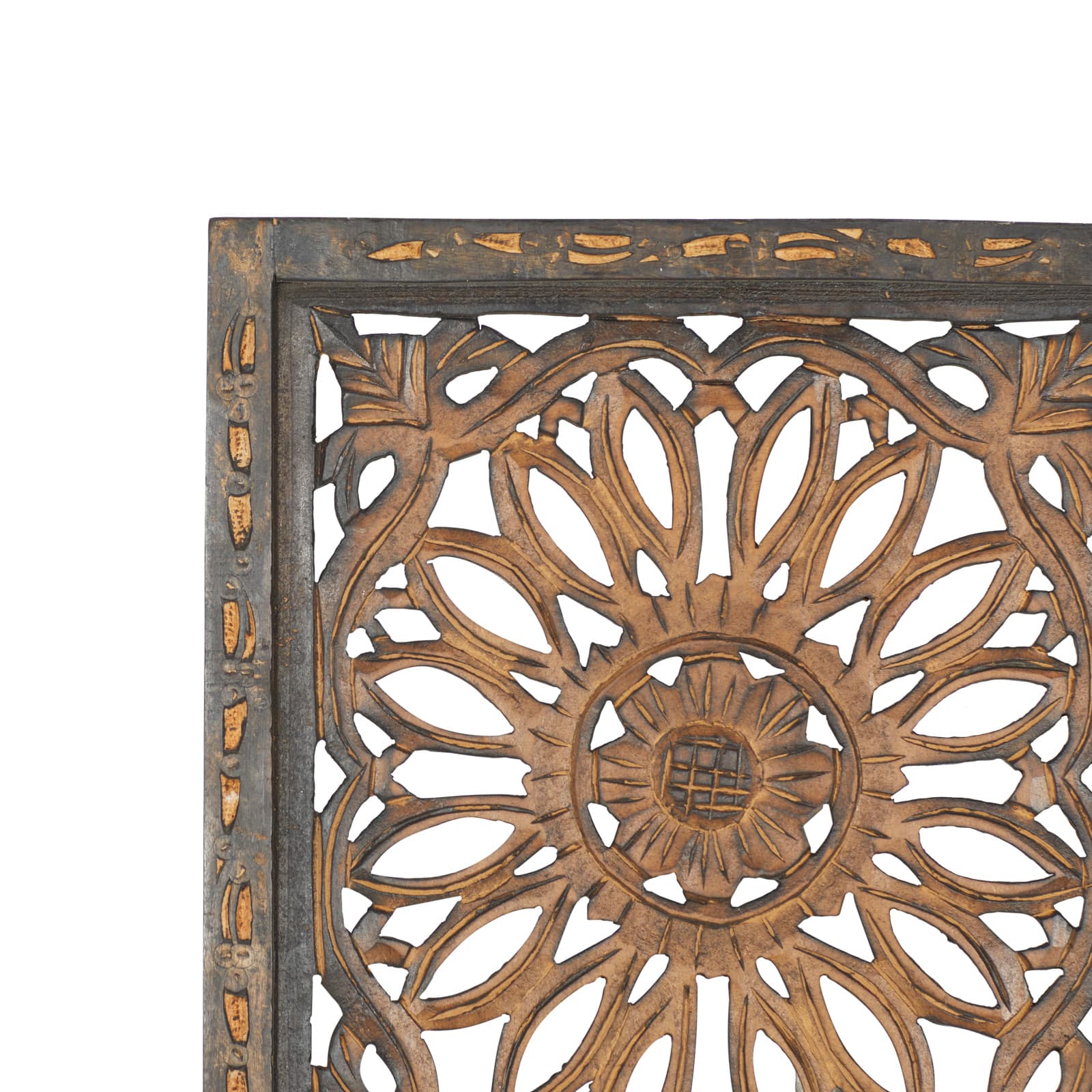 Set of 2 Brown Wood Traditional Wall Decor, 48&#x22; x 16&#x22;