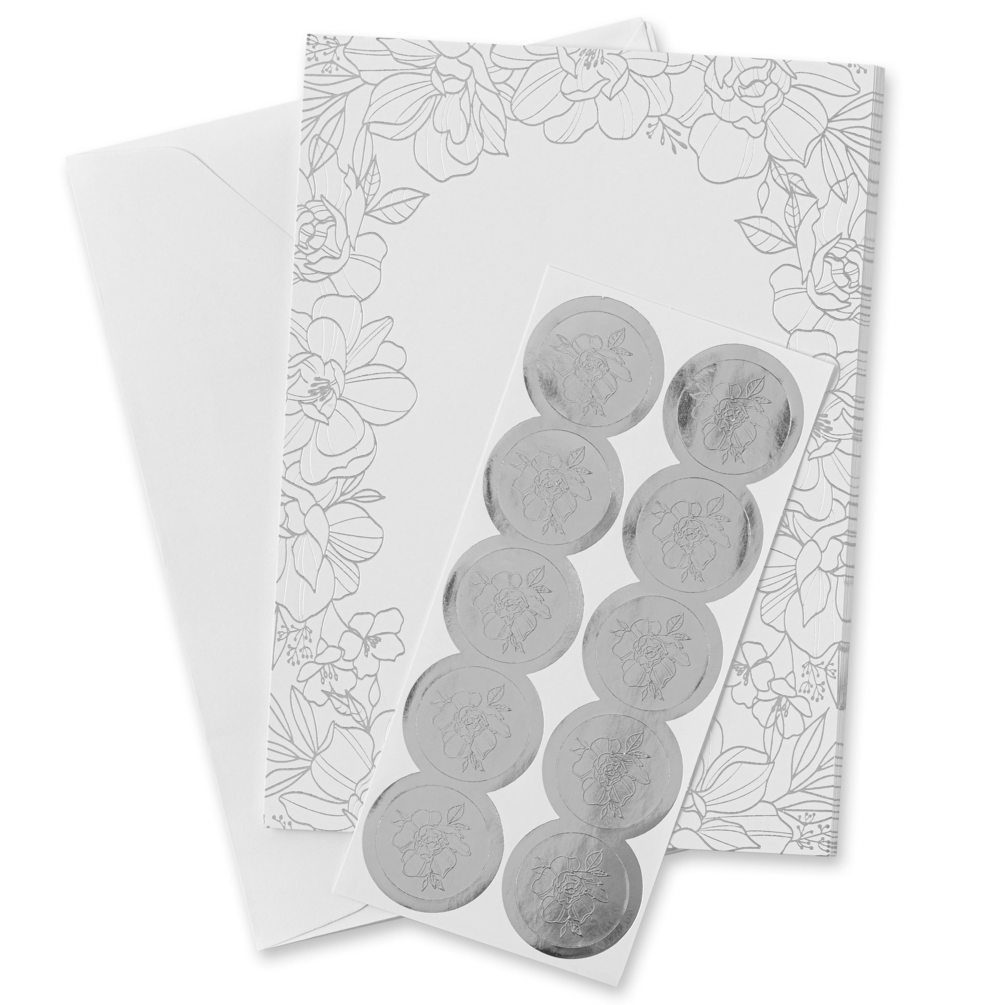 12 Packs: 10 ct. (120 total) 5&#x22; x 7&#x22; Floral Foil Invite Card Set by Recollections&#x2122;