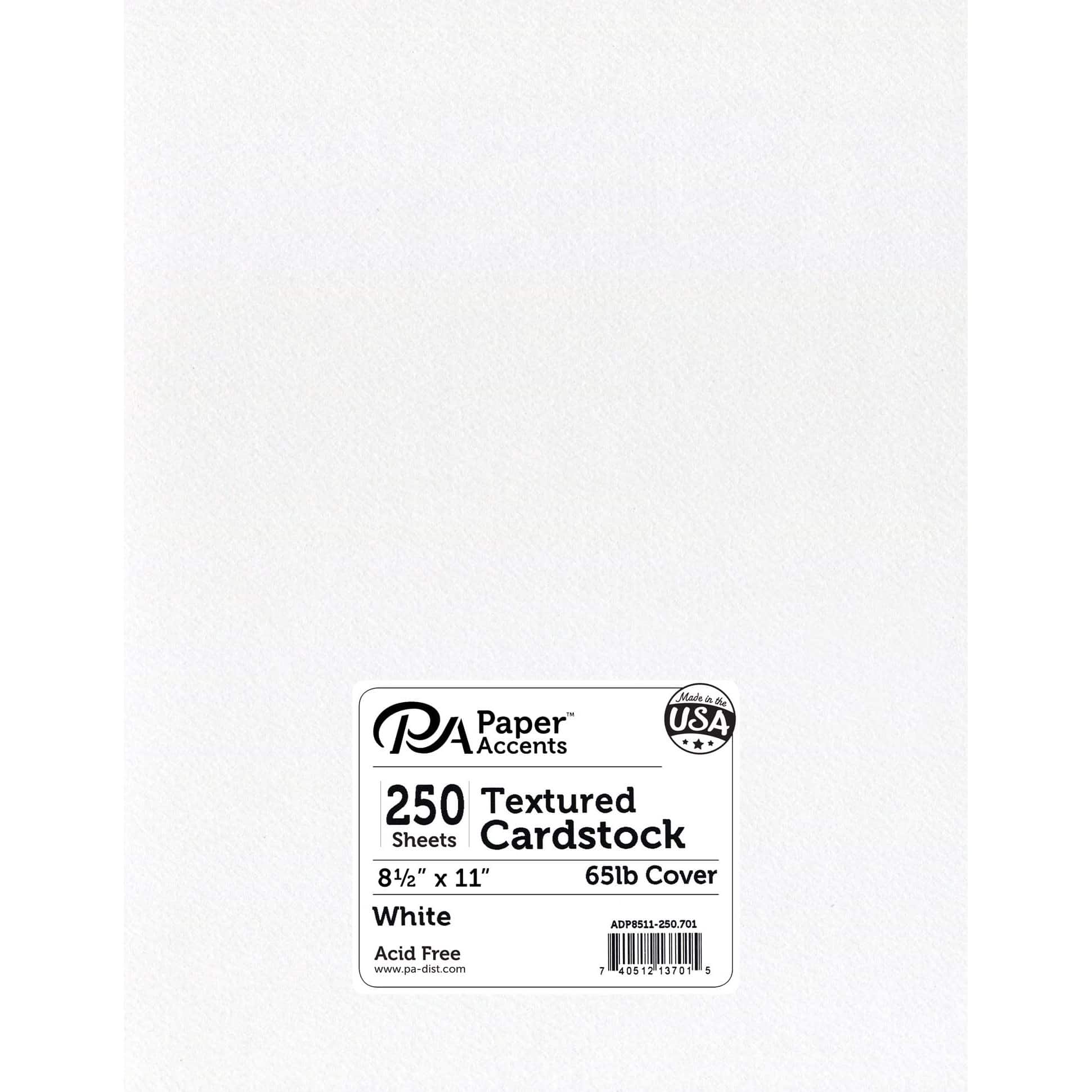 PA Paper™ Accents White 8.5 x 11 65lb. Smooth Cardstock, 25 Sheets -  740512851287