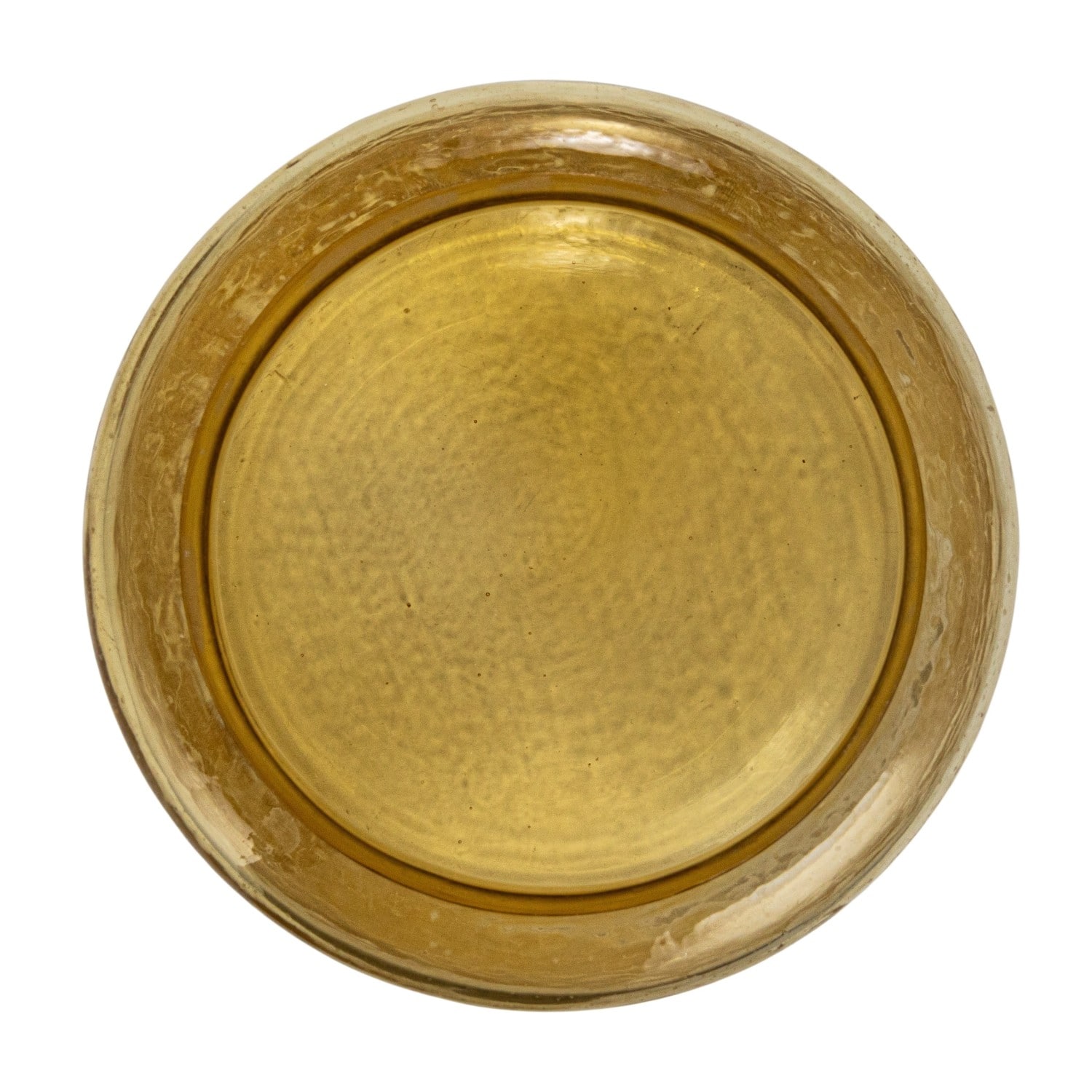 Hello Honey&#xAE; Yellow &#x26; Whitewash Hammered Glass Jar with Mango Wood Lid