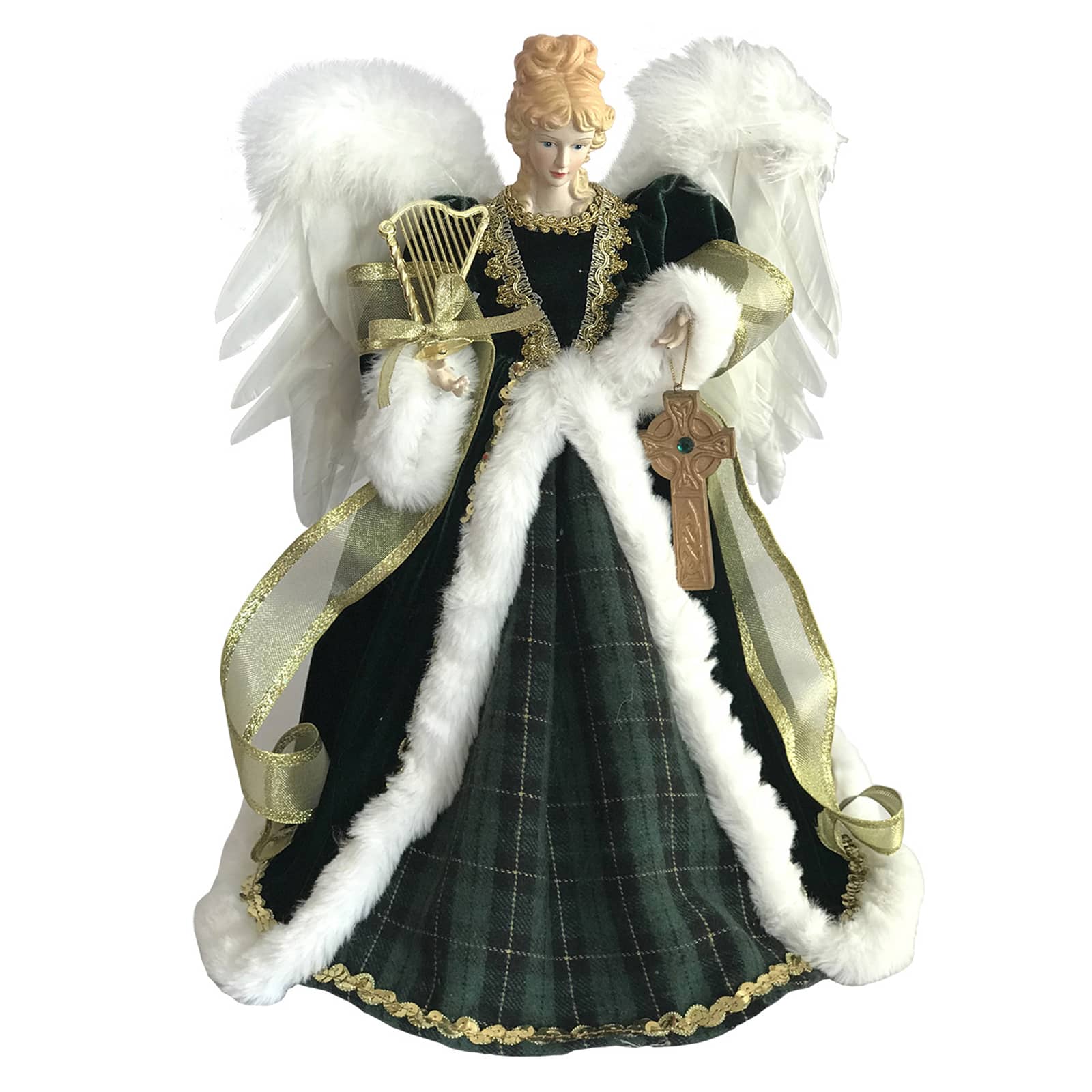 Santa's Workshop 16" Green Angel Tree Topper