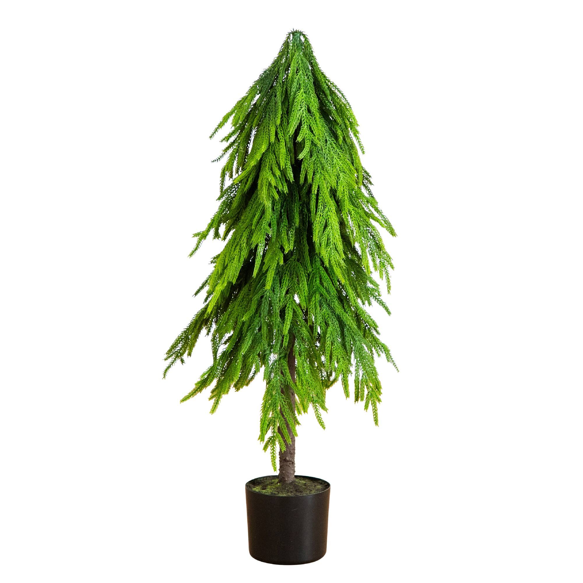 3ft. Unlit Down Swept Real Touch Norfolk Pine Artificial Christmas Tree in Nursery Pot