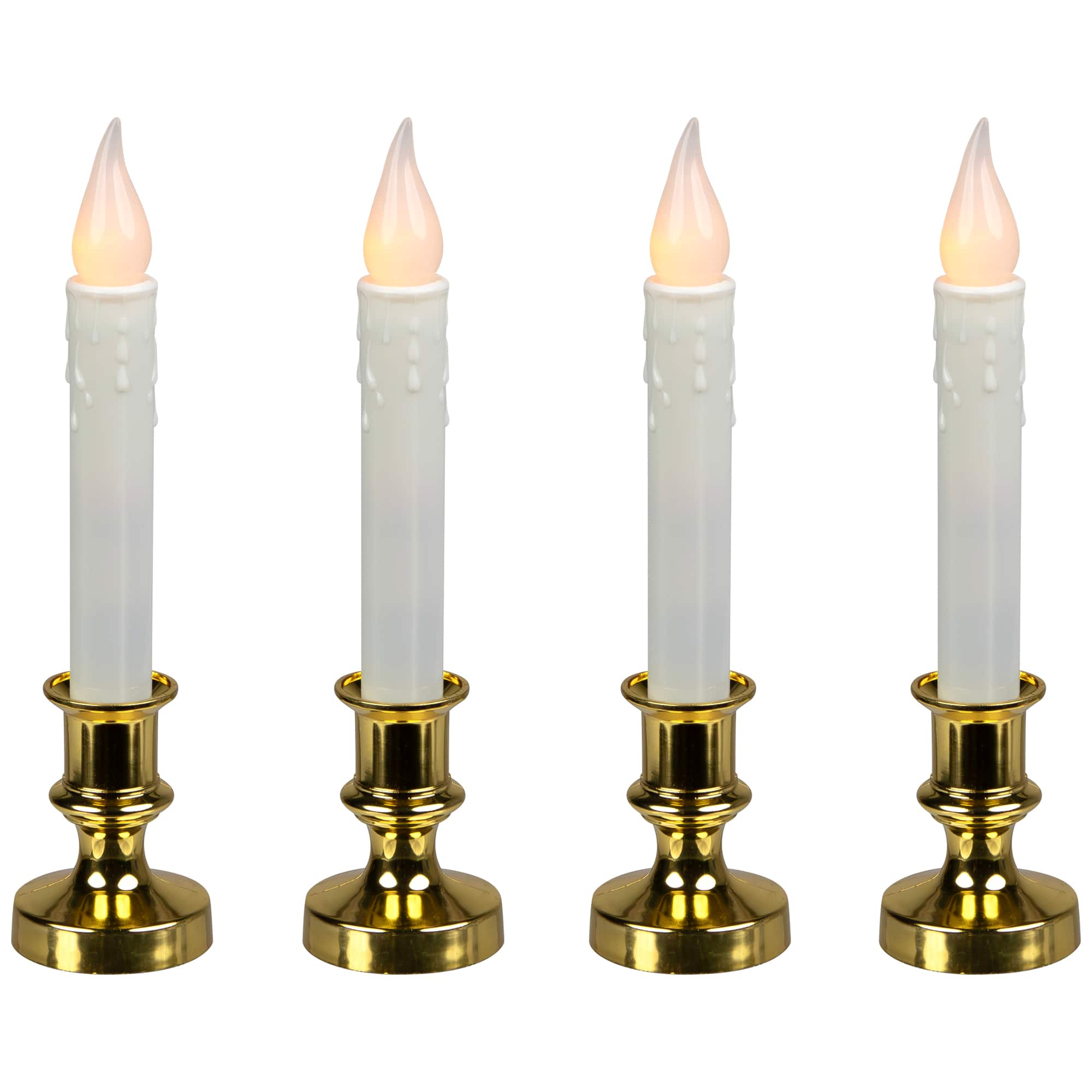 White & Gold LED C5 Flickering Window Christmas Candle Lamp With Timer