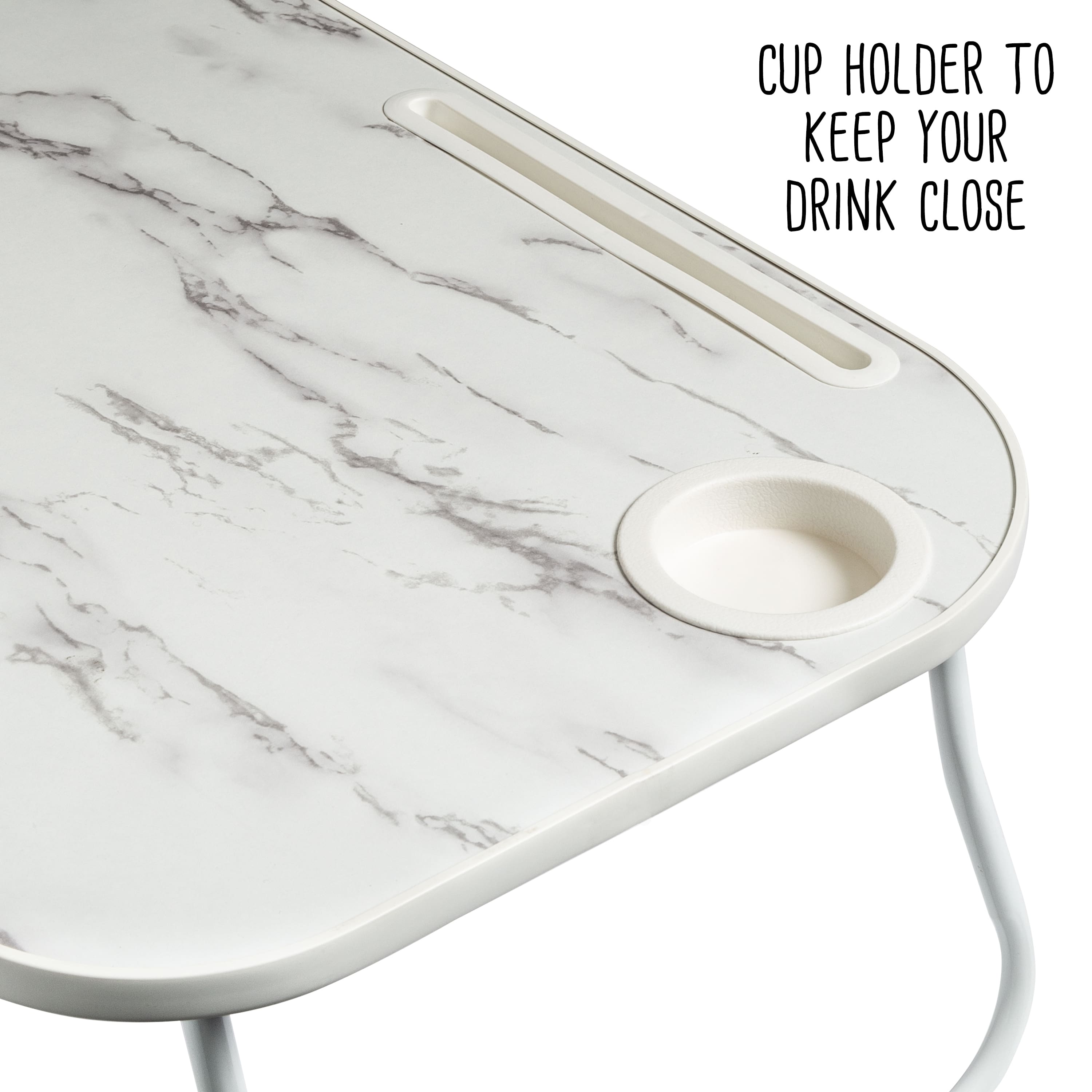 Honey Can Do White Marble Collapsible Folding Lap Desk