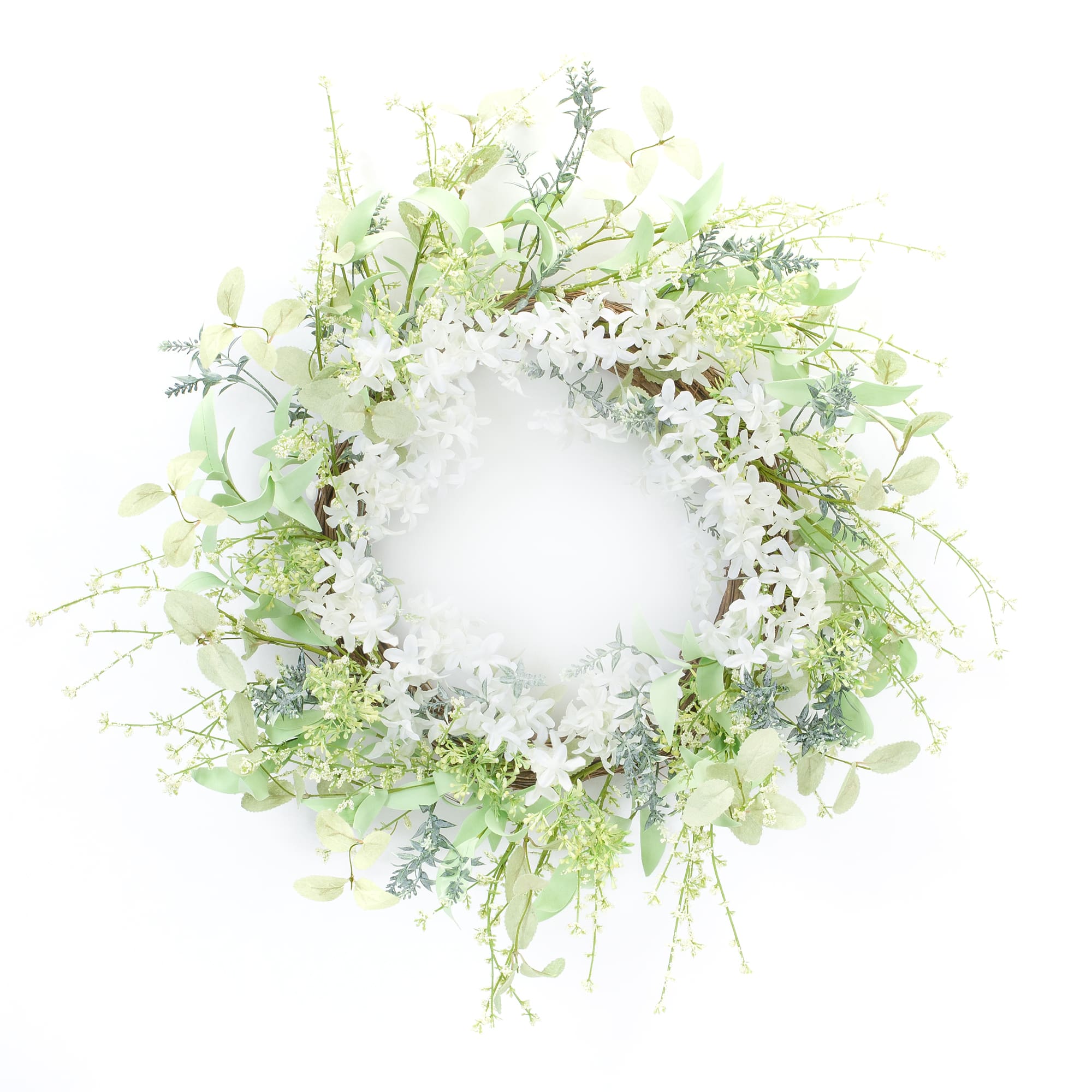 21.5&#x22; Mixed White Floral Wreath