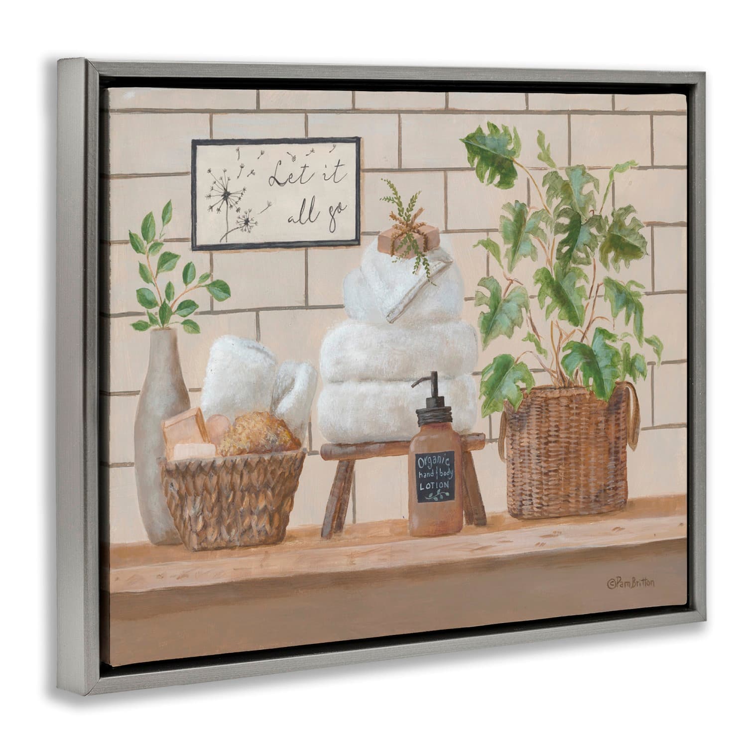 Stupell Industries Comforting Bathroom Spa Still Life Floater Framed Art