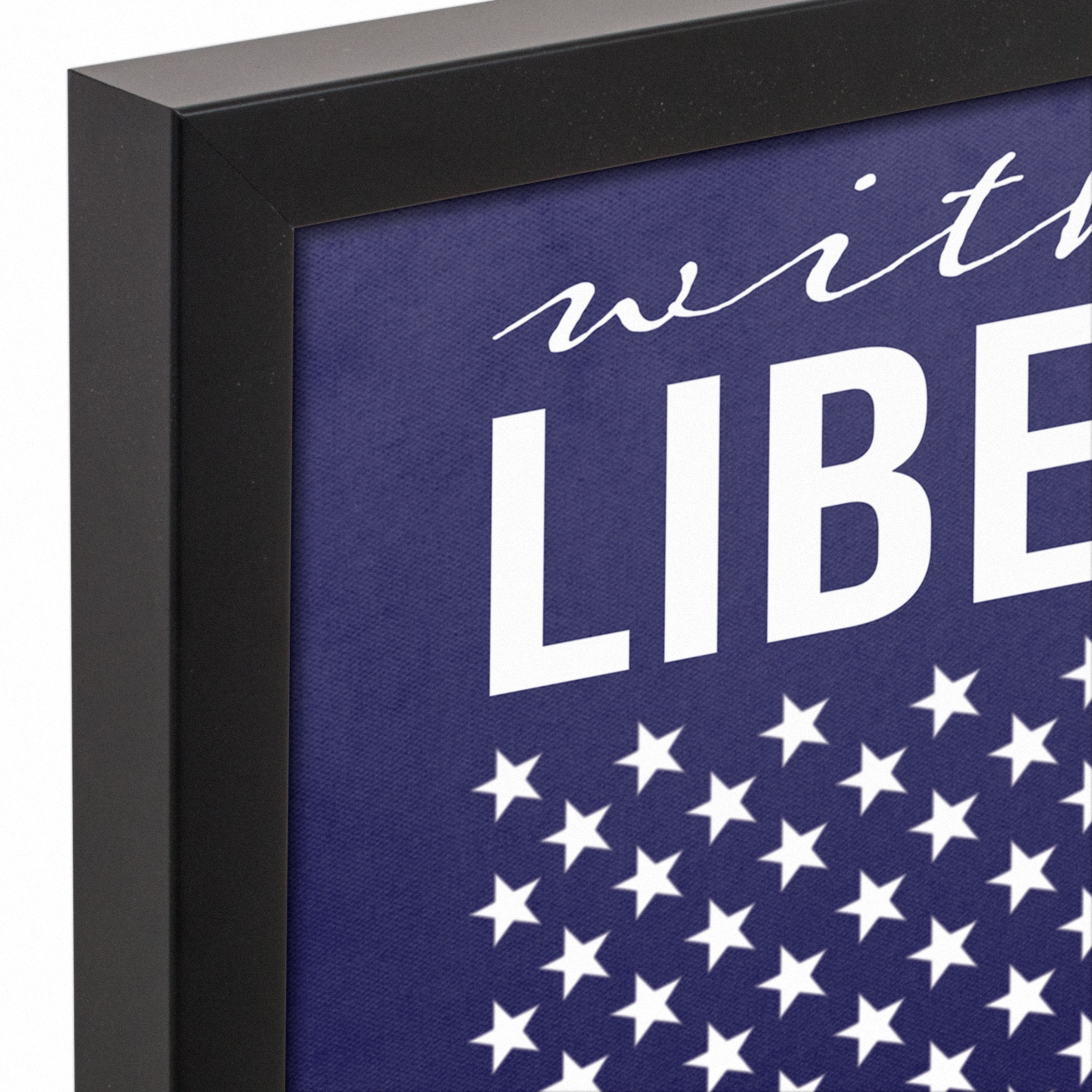 Liberty &#x26; Justice Flag Black Framed Canvas