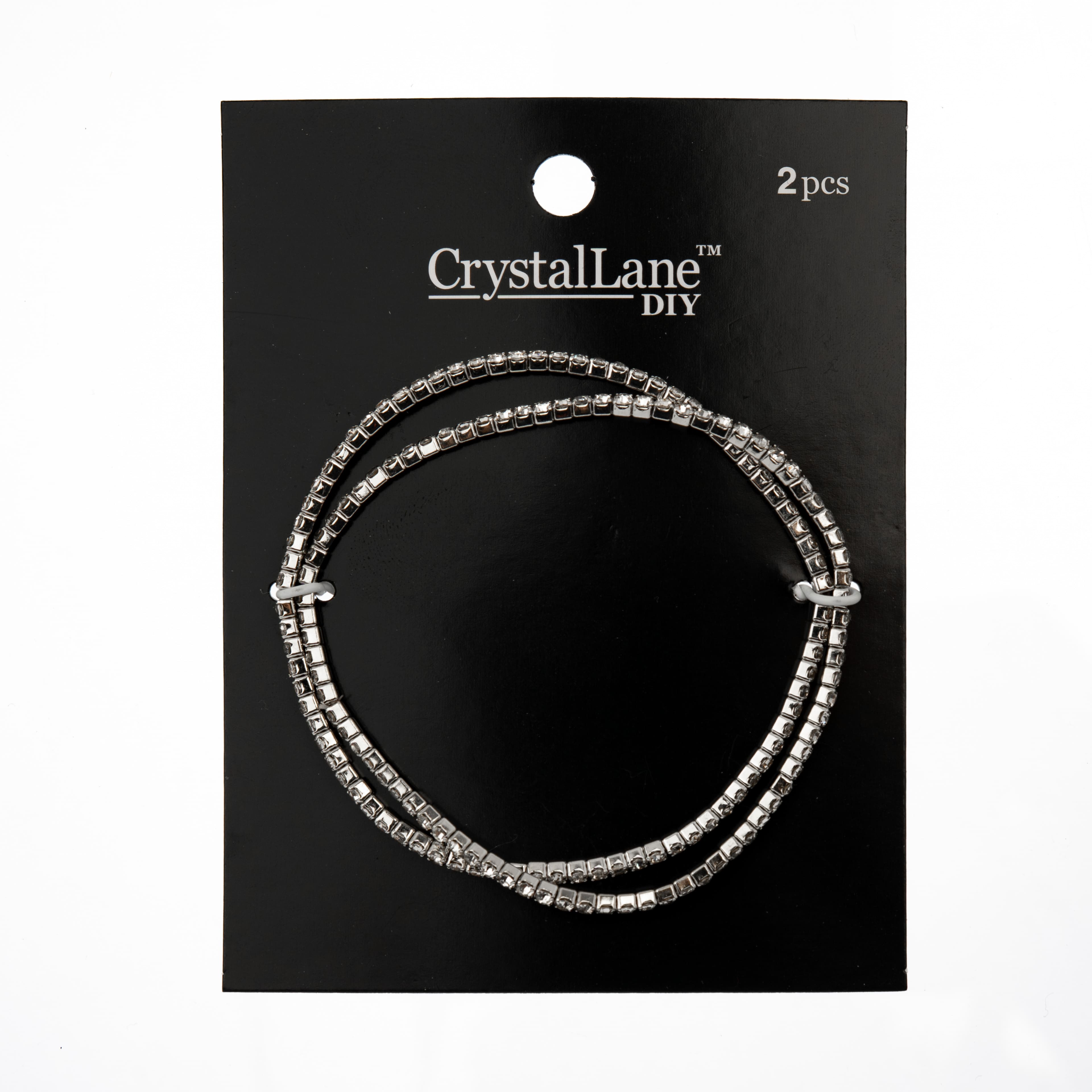 Crystal Lane DIY Silver & Crystal Rhinestones Bracelets, 2ct.