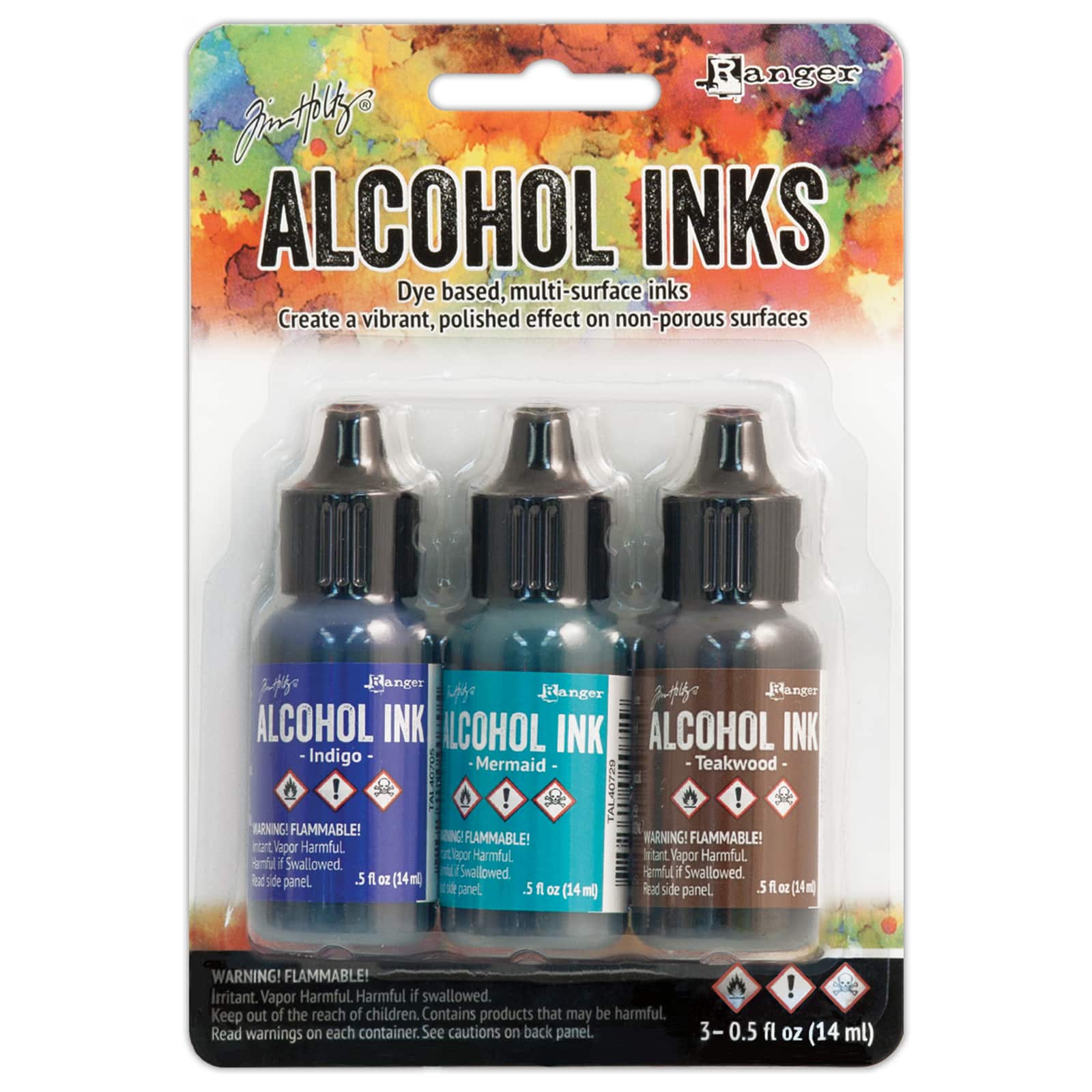 6 Packs: 3 ct. (18 total) Tim Holtz&#xAE; Alcohol Ink Set, Mariner