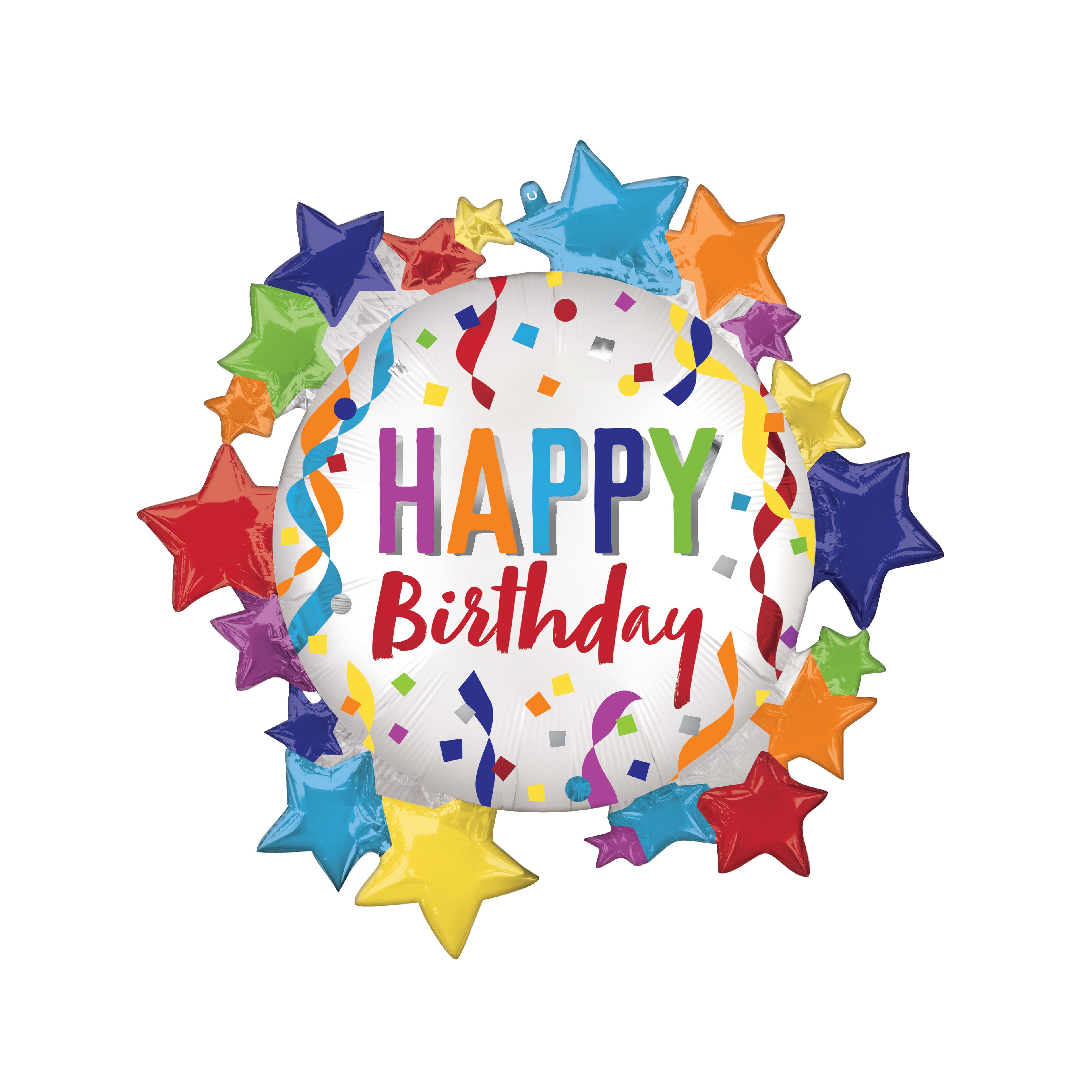 SuperShape® 30" Happy Birthday Star Foil Balloon