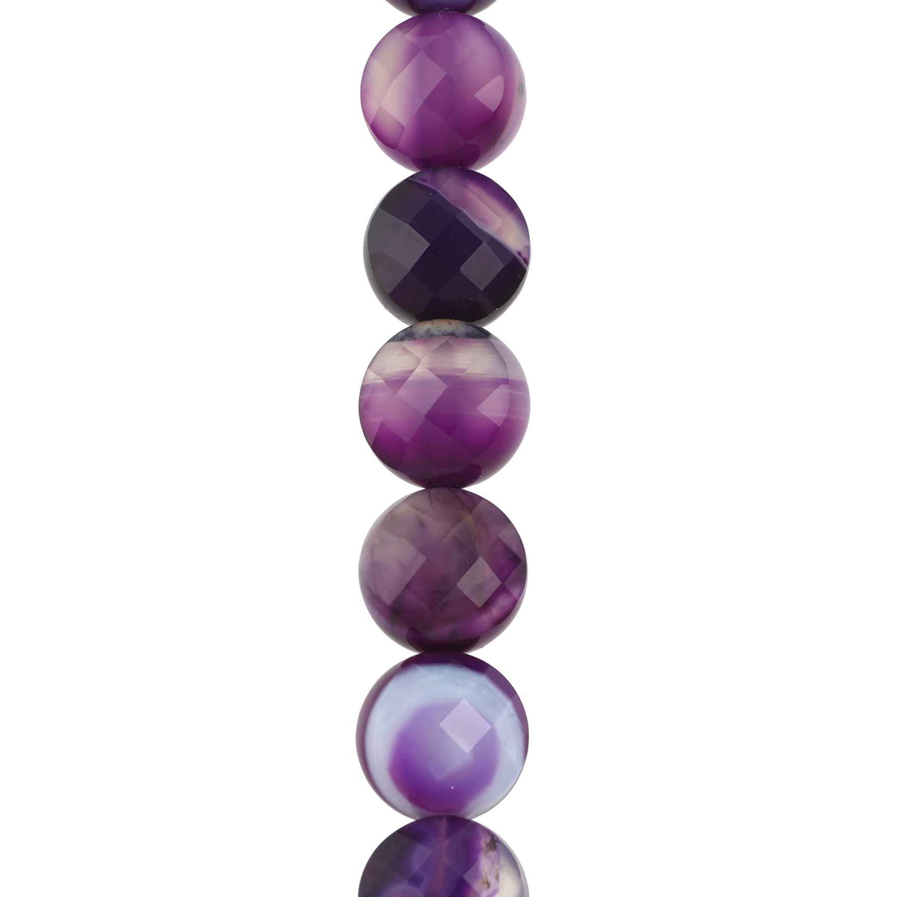 12 Pack: Purple Faceted Agate Coin Beads by Bead Landing™