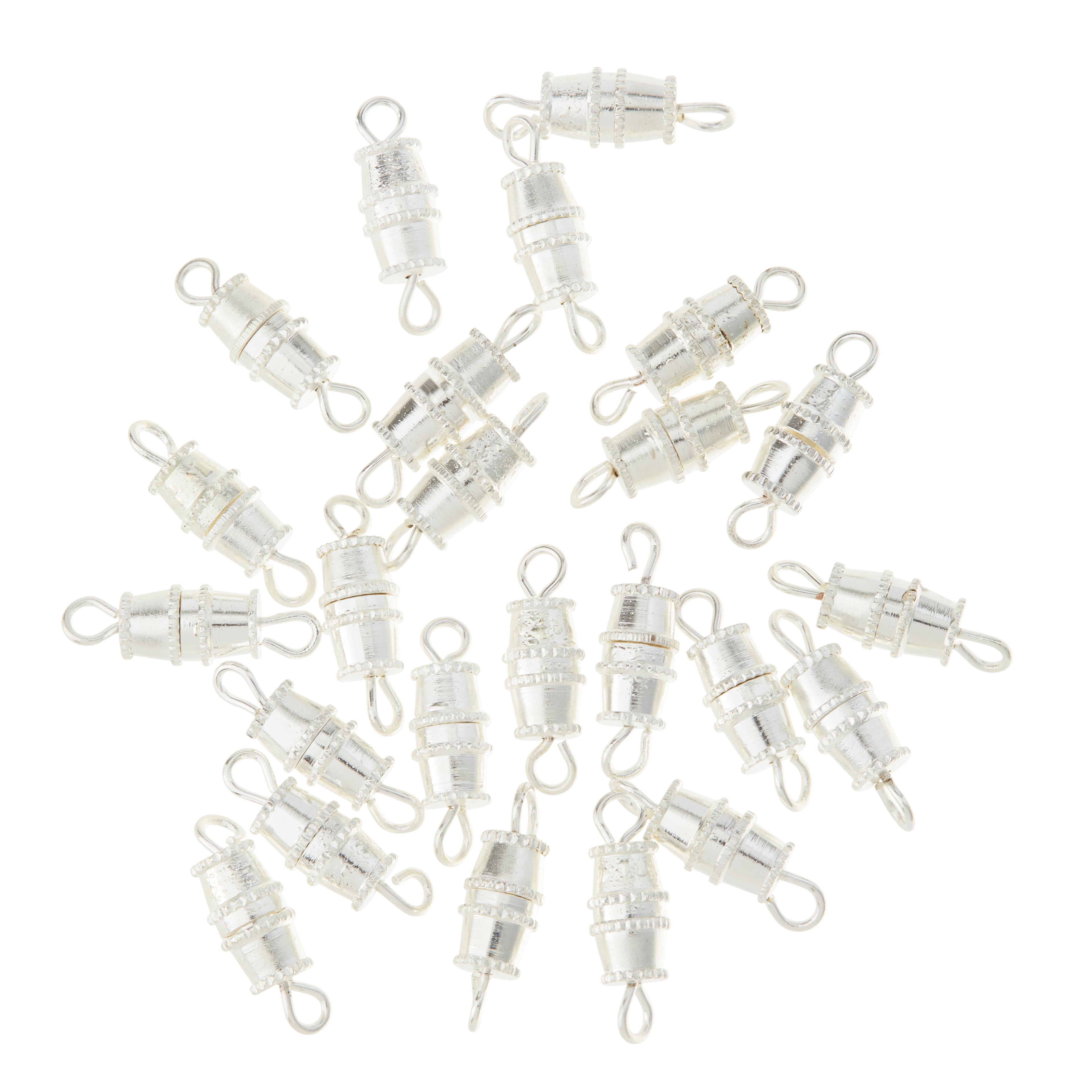 10mm Silver Barrel Screw Clasps, 24ct. by Bead Landing&#x2122;