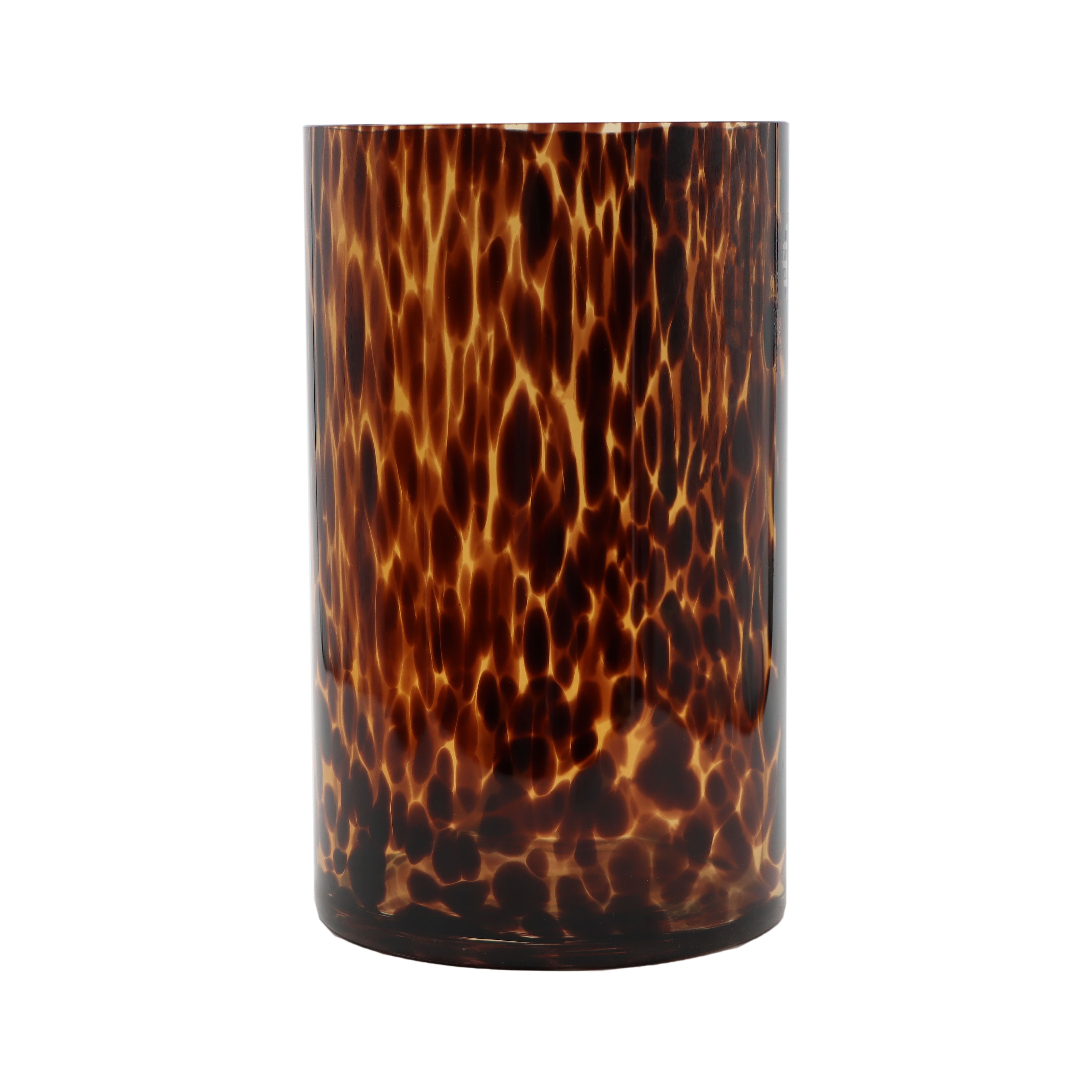 8" Amber Tortoiseshell Glass Cylinder Vase by Ashland®