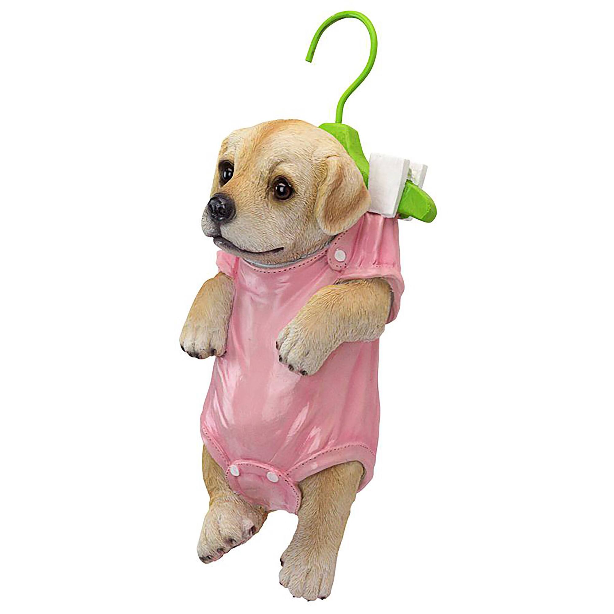Design Toscano 13&#x22; Hanger Hound Labrador Retriever Hanging Puppy Dog Statue