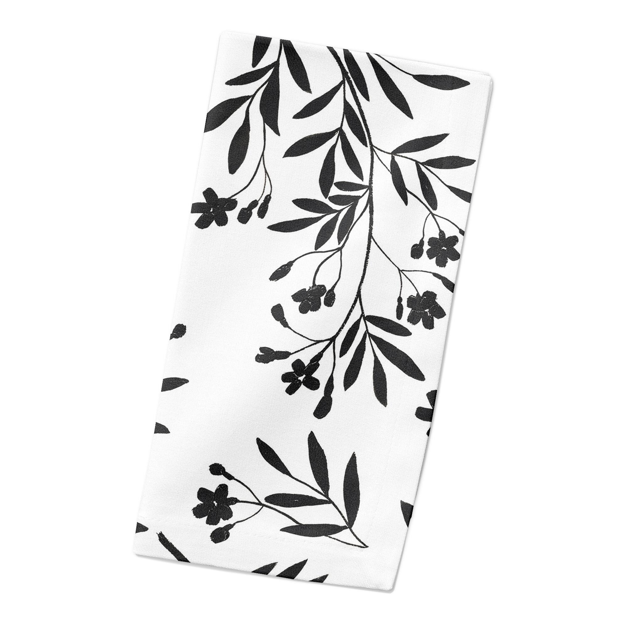 Monochromatic Floral Bunch 10" x 10" Cotton Twill Napkin