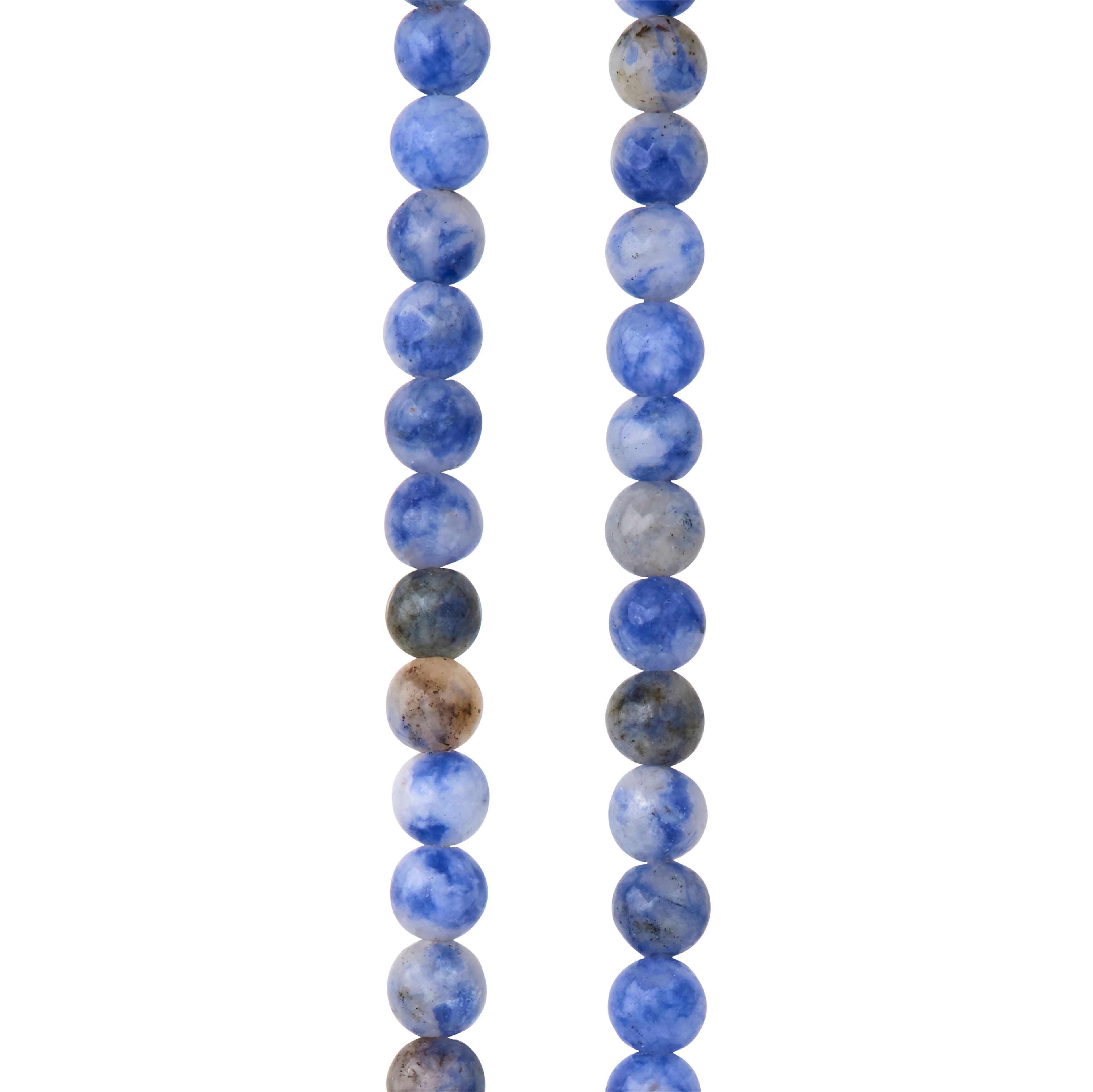 12 Packs: 2 ct. (24 total) Blue Spotted Sodalite Stone Round Beads, 4mm by Bead Landing®
