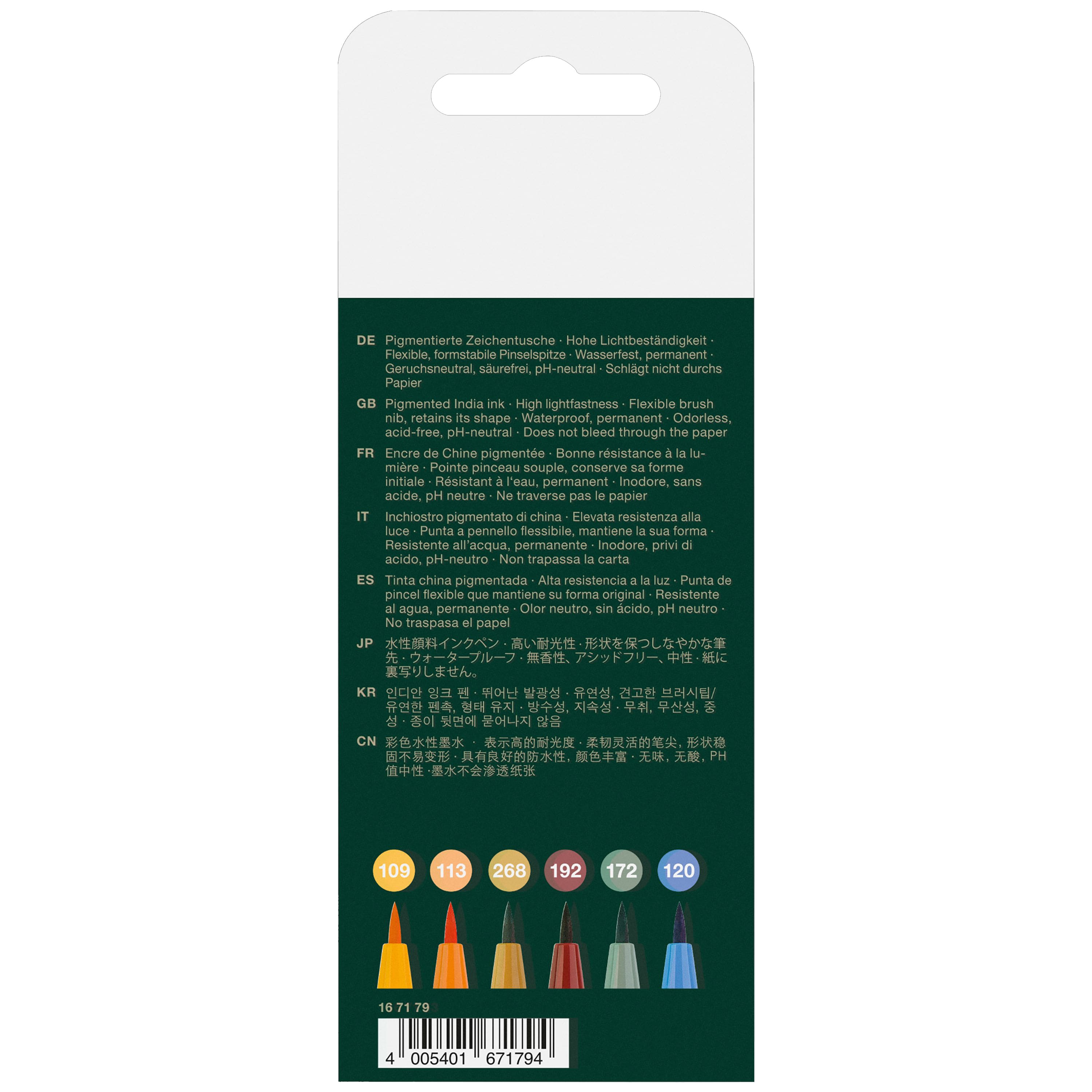 Faber-Castell&#xAE; PITT&#xAE; 6 Color Artist Brush Pen Set