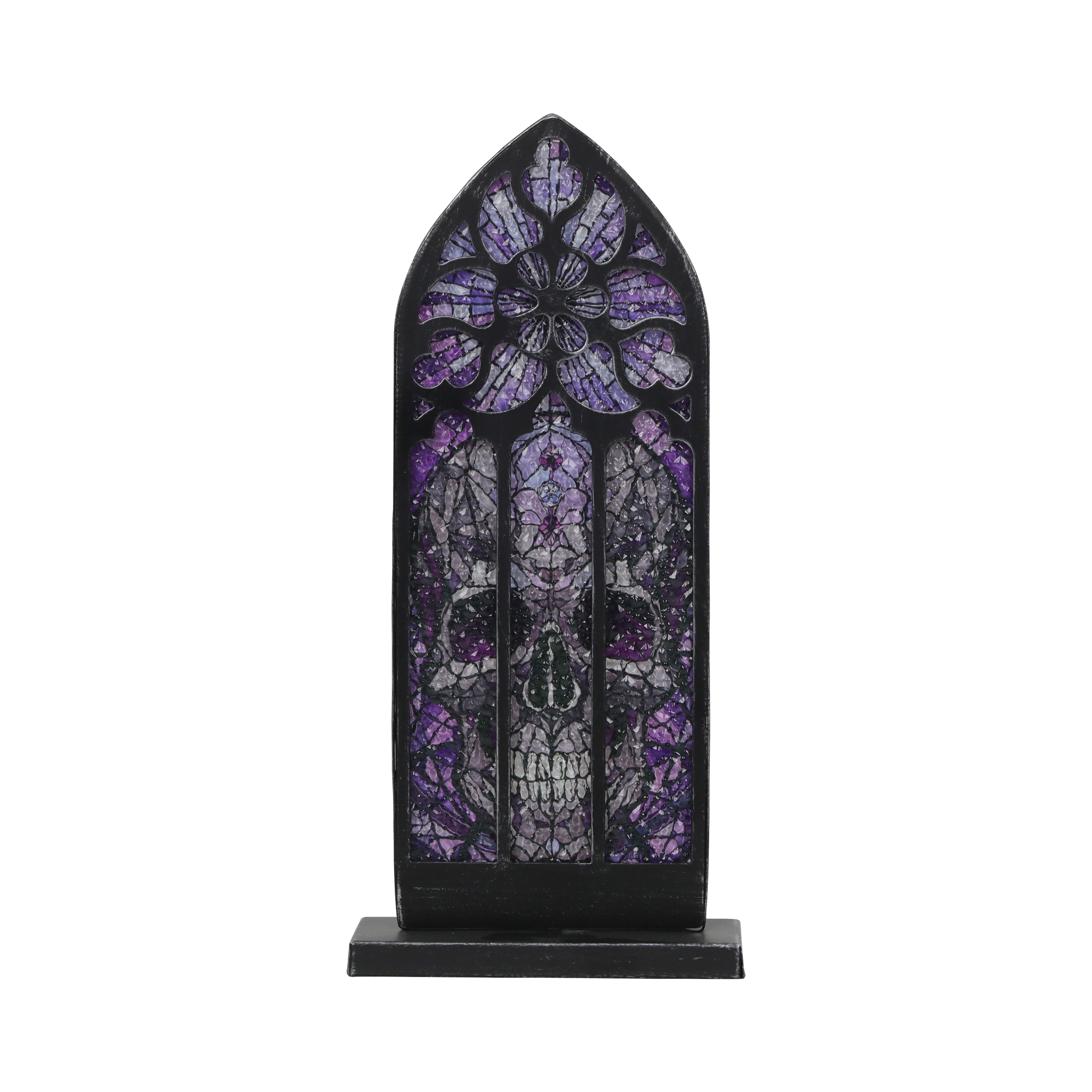 10.5" Metal & Stained Glass Skull Arch Tabletop Décor by Ashland®