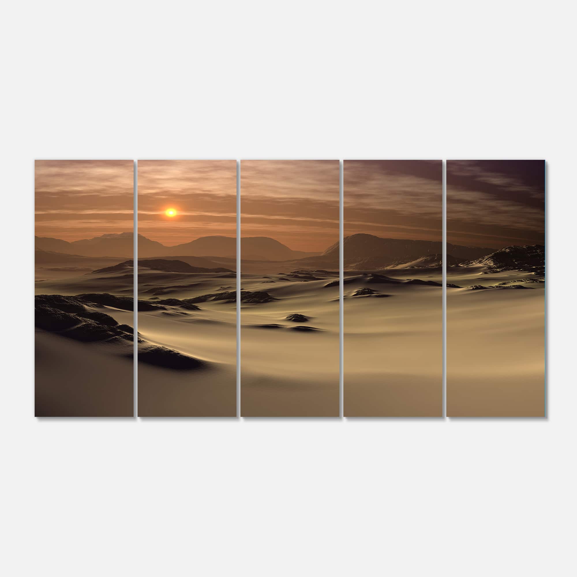 Designart - Beautiful Brown Fantasy Terrain - Landscape Canvas Art Print