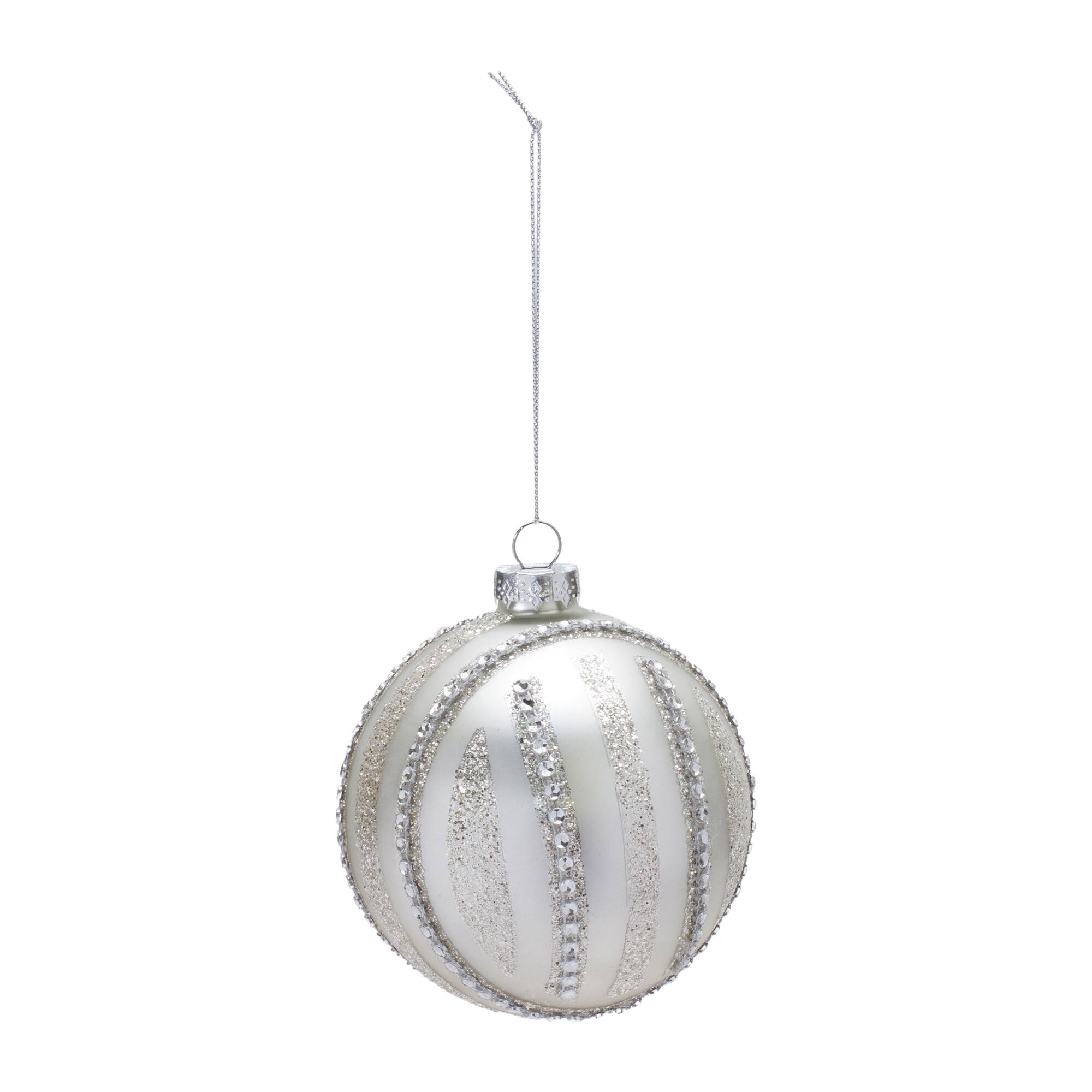6ct. 4&#x22; Jeweled Glass Ball Ornaments