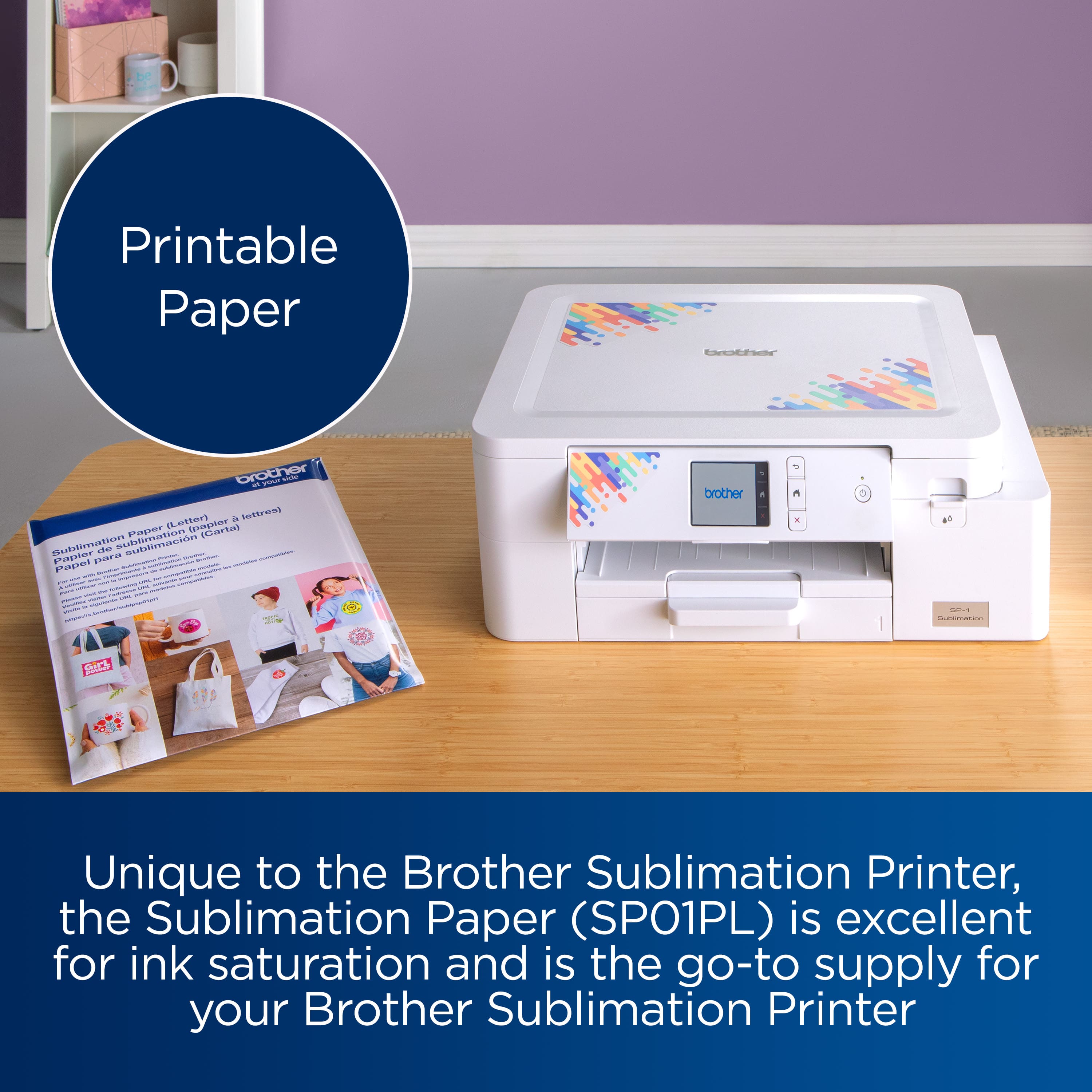 Brother 8.5&#x22; x 11&#x22; Sublimation Paper, 100 Sheets