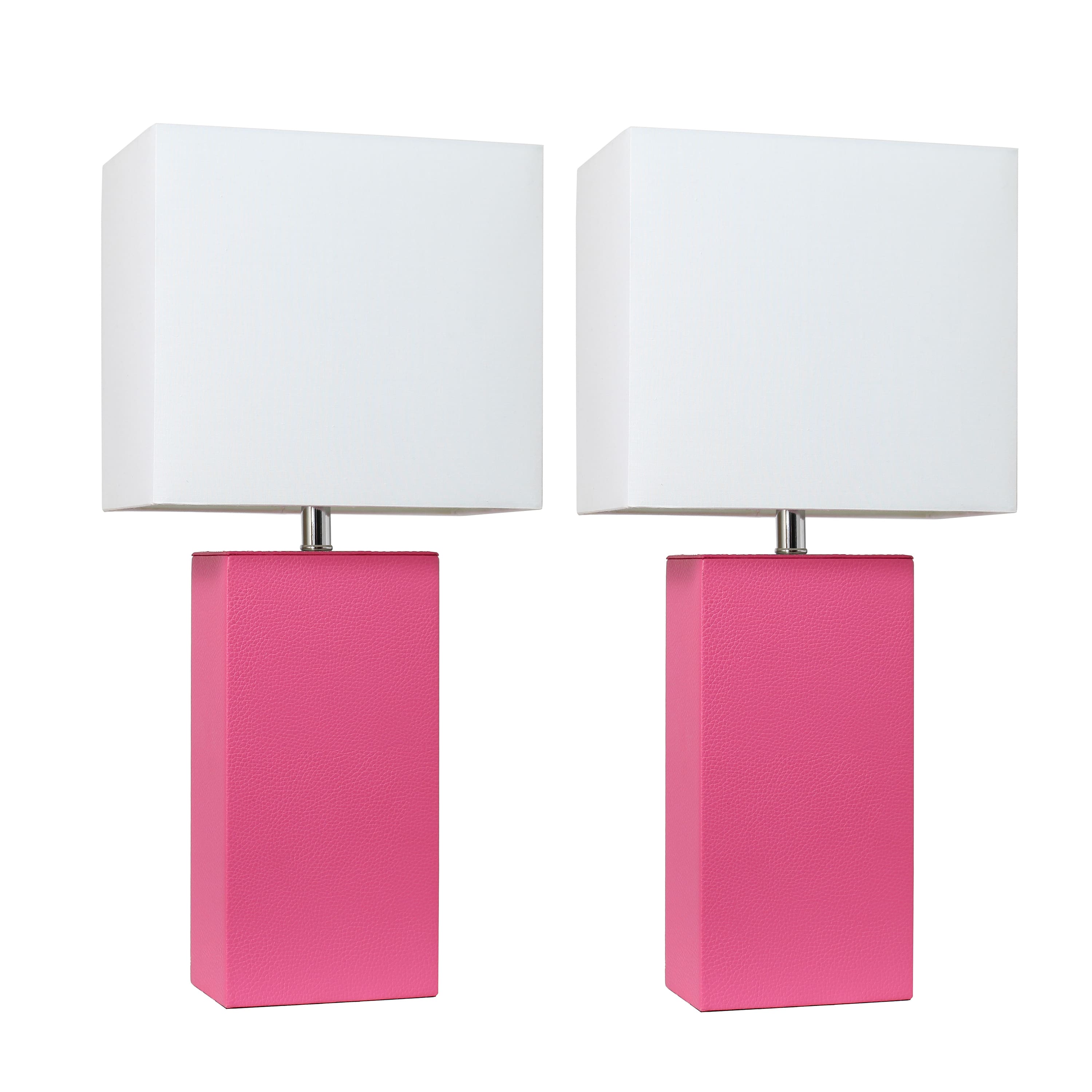 Elegant Designs™ 2 Pack Leather Table Lamps with White Shades