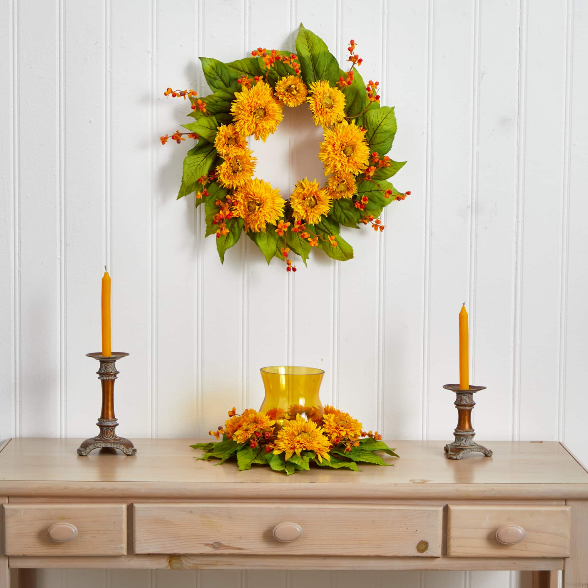 22&#x27;&#x27; Golden Sunflower Wreath