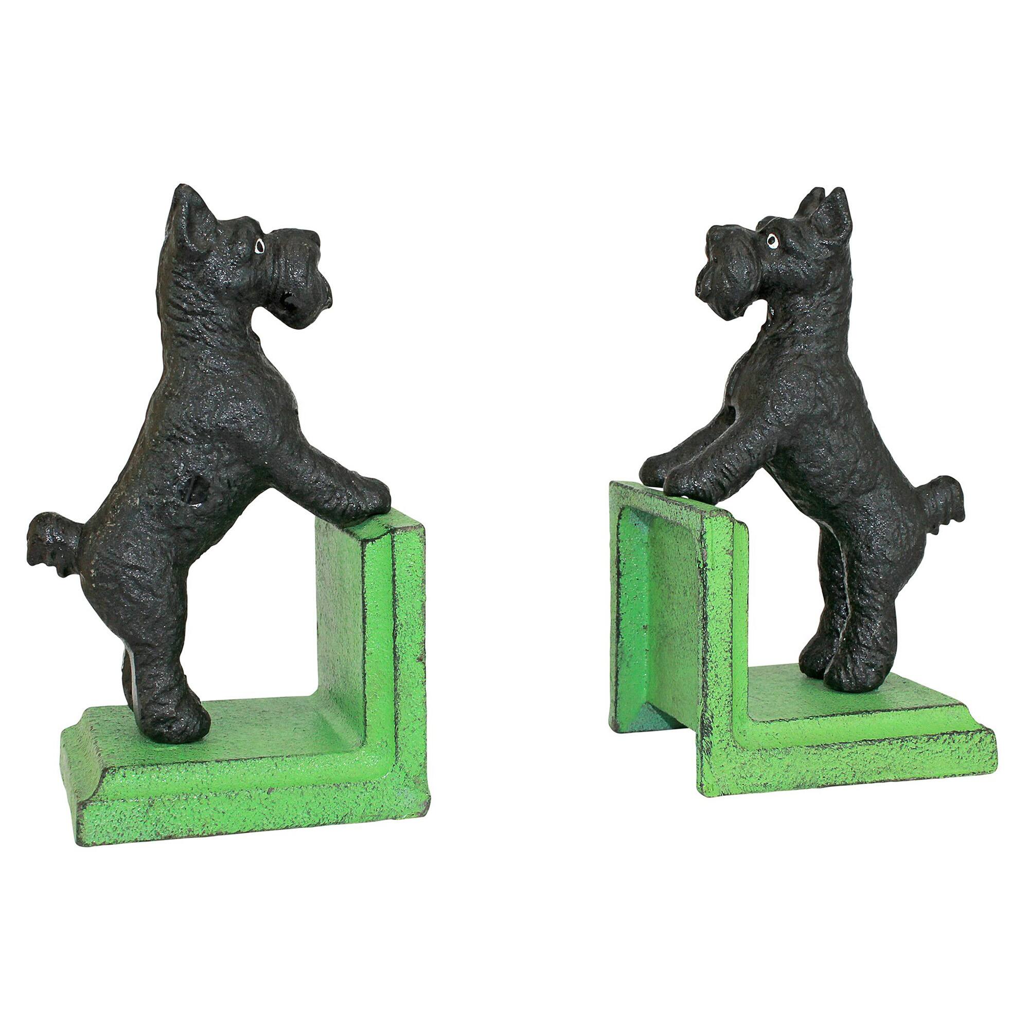 6" Over the Fence Scotty Dog Cast Iron Bookend Set