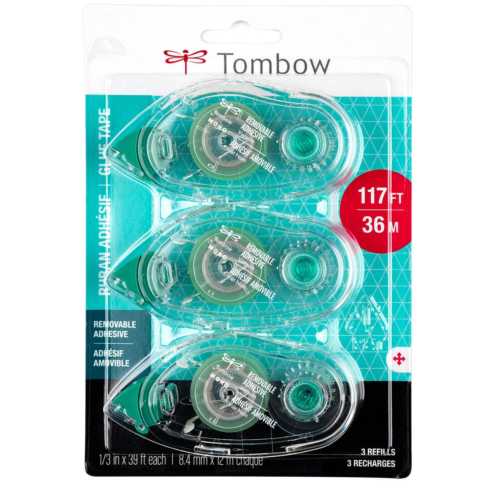 Tombow MONO Removable Adhesive Runner Refill Value Pack