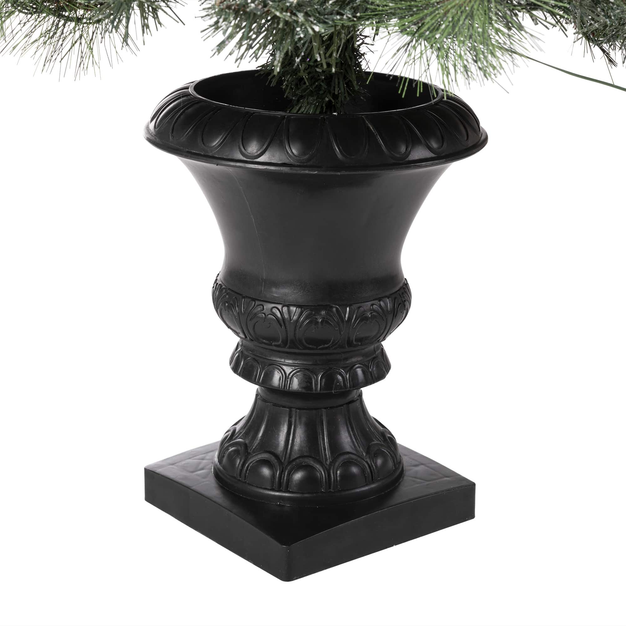 4ft. Pre-Lit Flocked Pinecones & Berries Christmas Tree with Warm White Lights