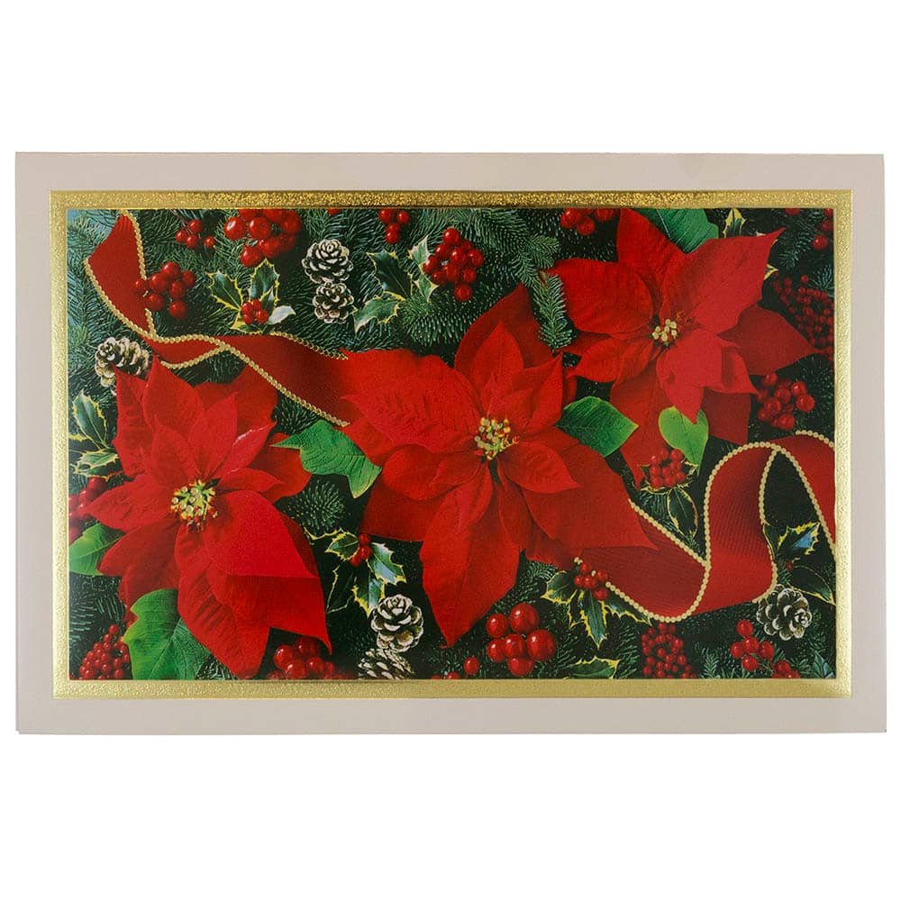 JAM Paper A8 Modern Poinsettia Christmas Cards & Envelopes, 10ct.