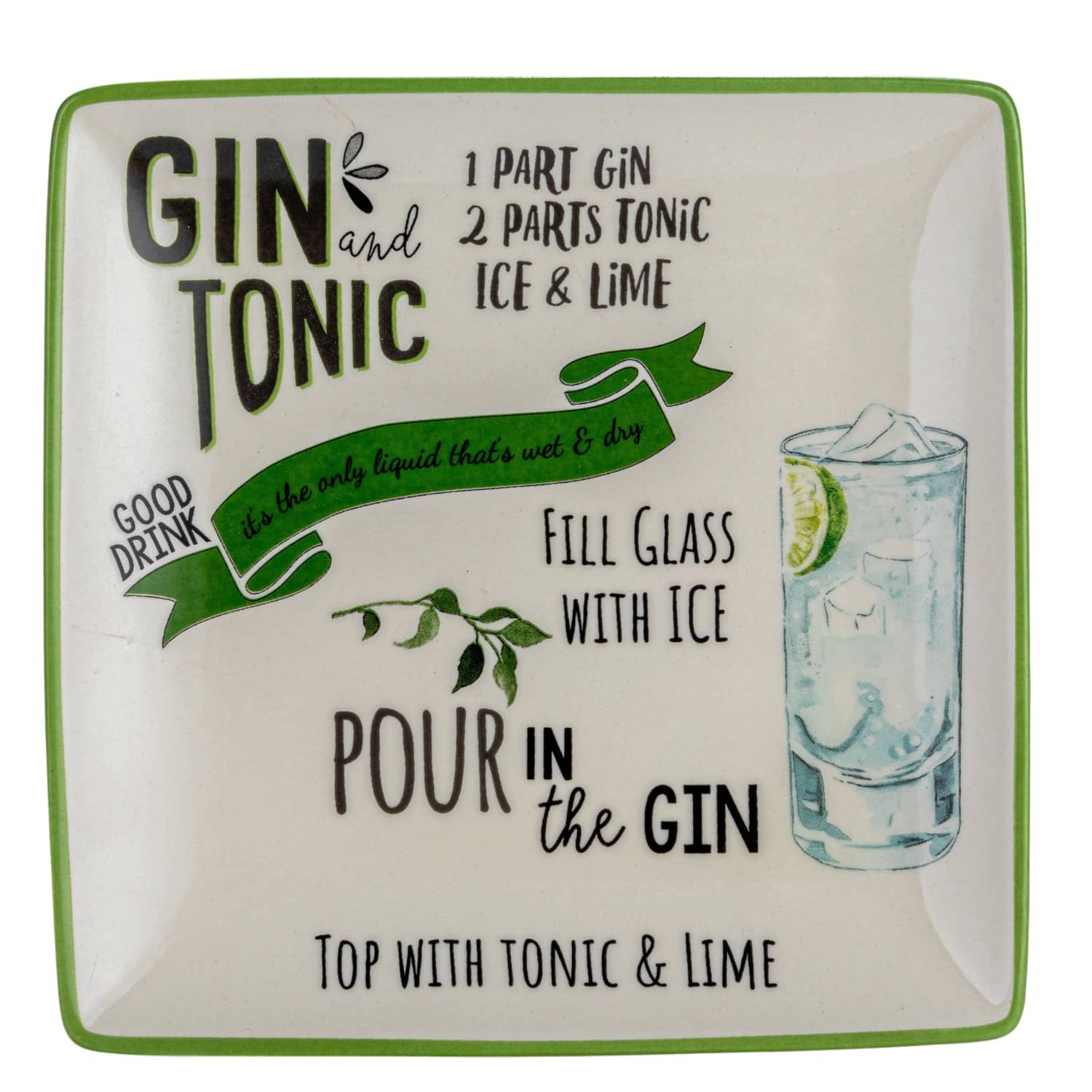 Hello Honey® 6" Cocktail Recipe Design Stoneware Plate Set