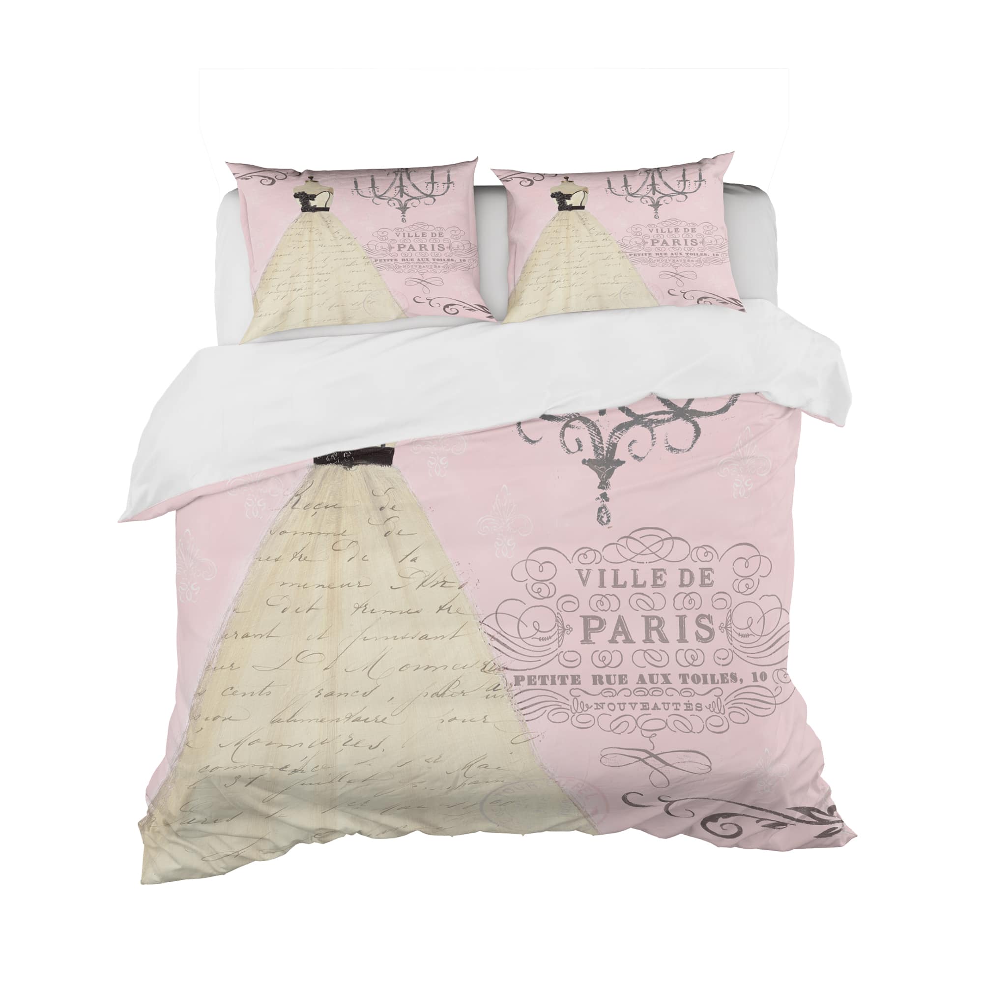 Designart 'French Chandeliers Couture II' Glam Bedding Set - Duvet Cover & Shams - Twin Cover + 1 Sham (comforter Not Included)