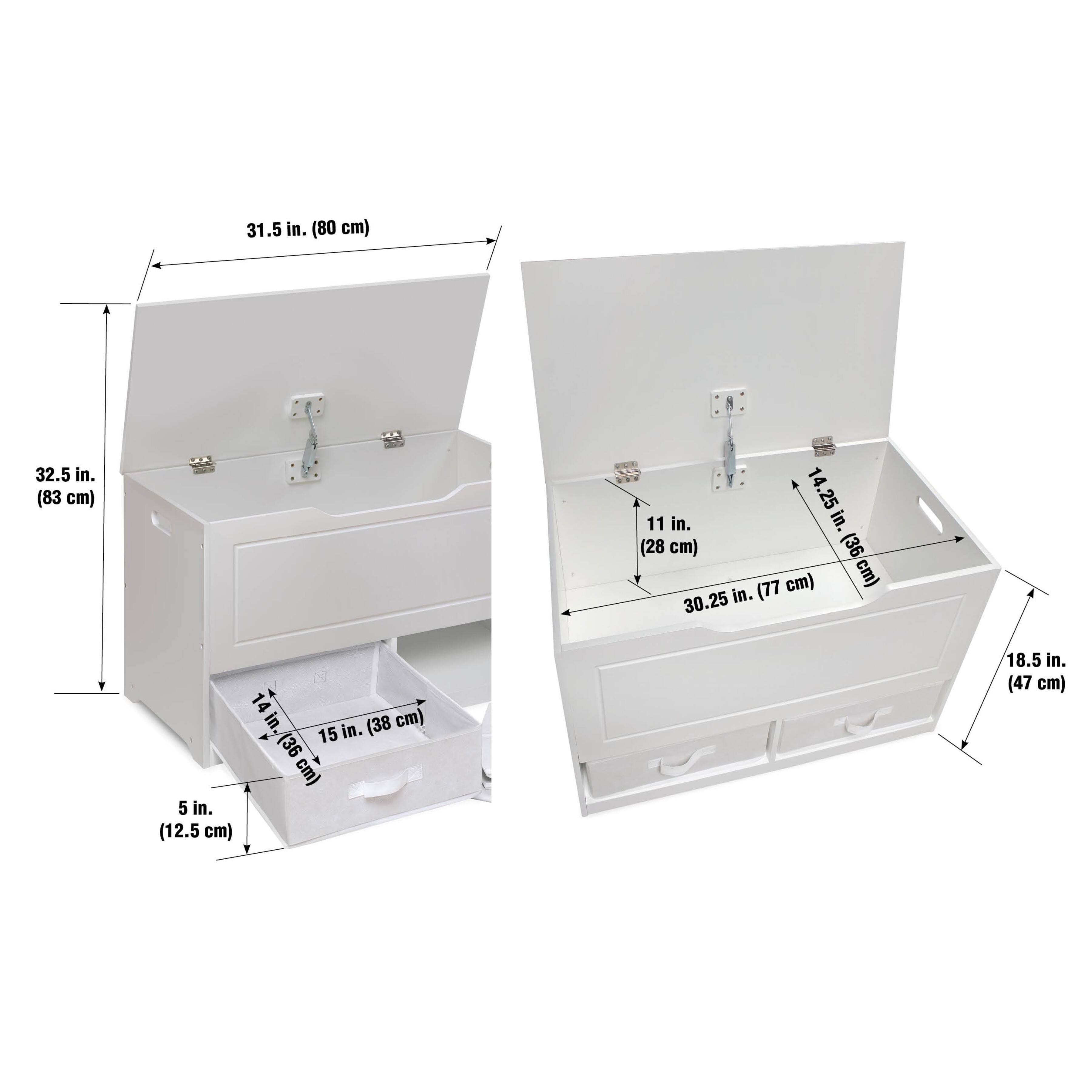 Badger Basket White Up & Down Toy & Storage Bench